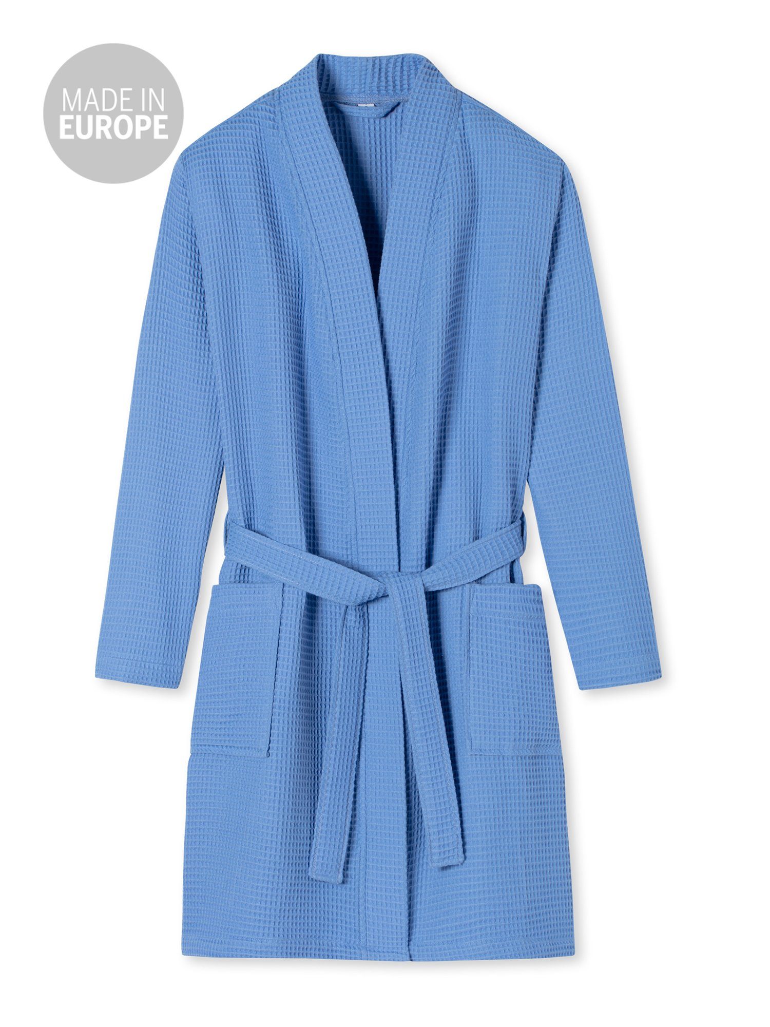 Bademantel Schiesser blau Elegant Kimono