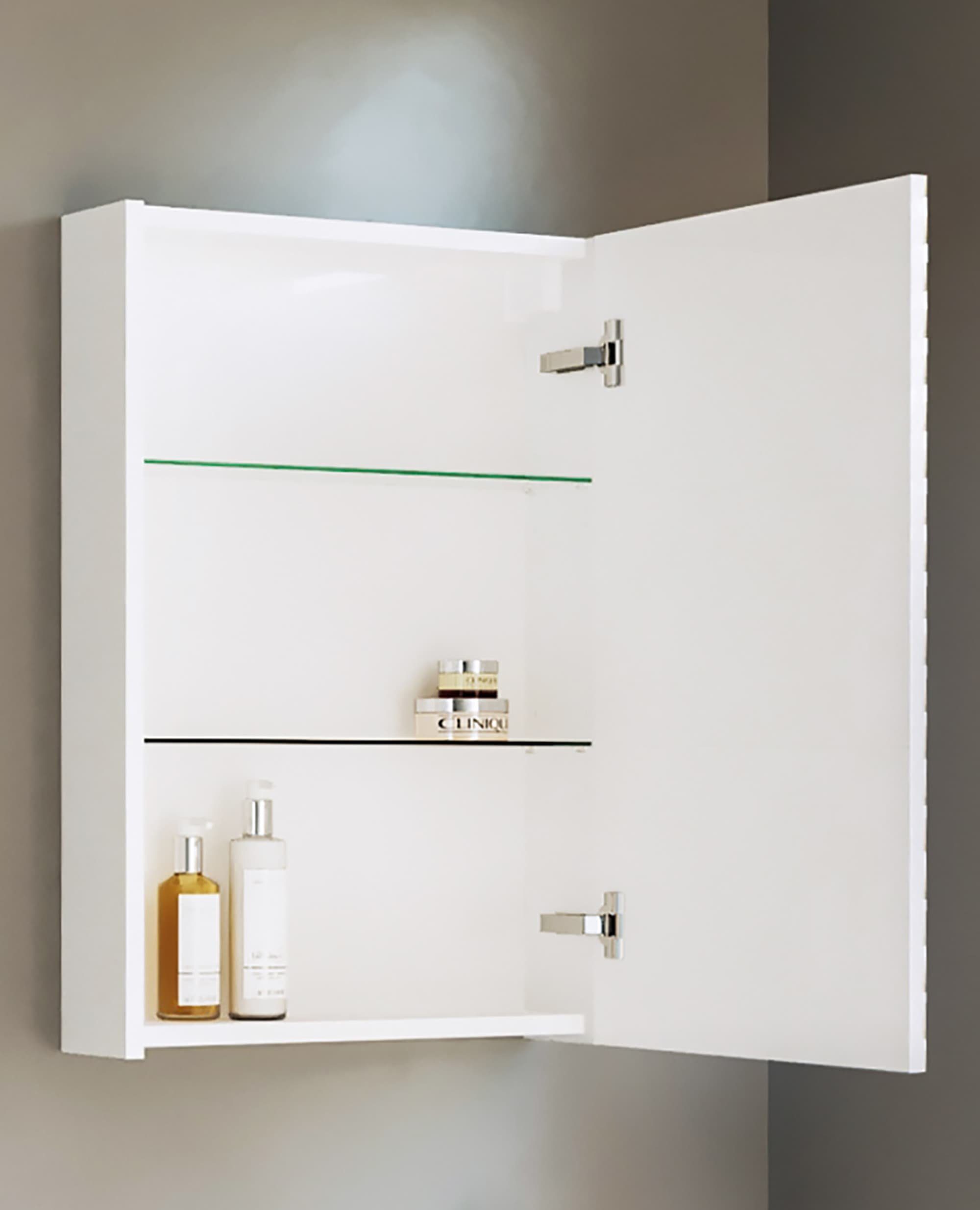 Planetmöbel Badezimmerspiegelschrank Spiegelschrank Matt 50cm weiß-matt