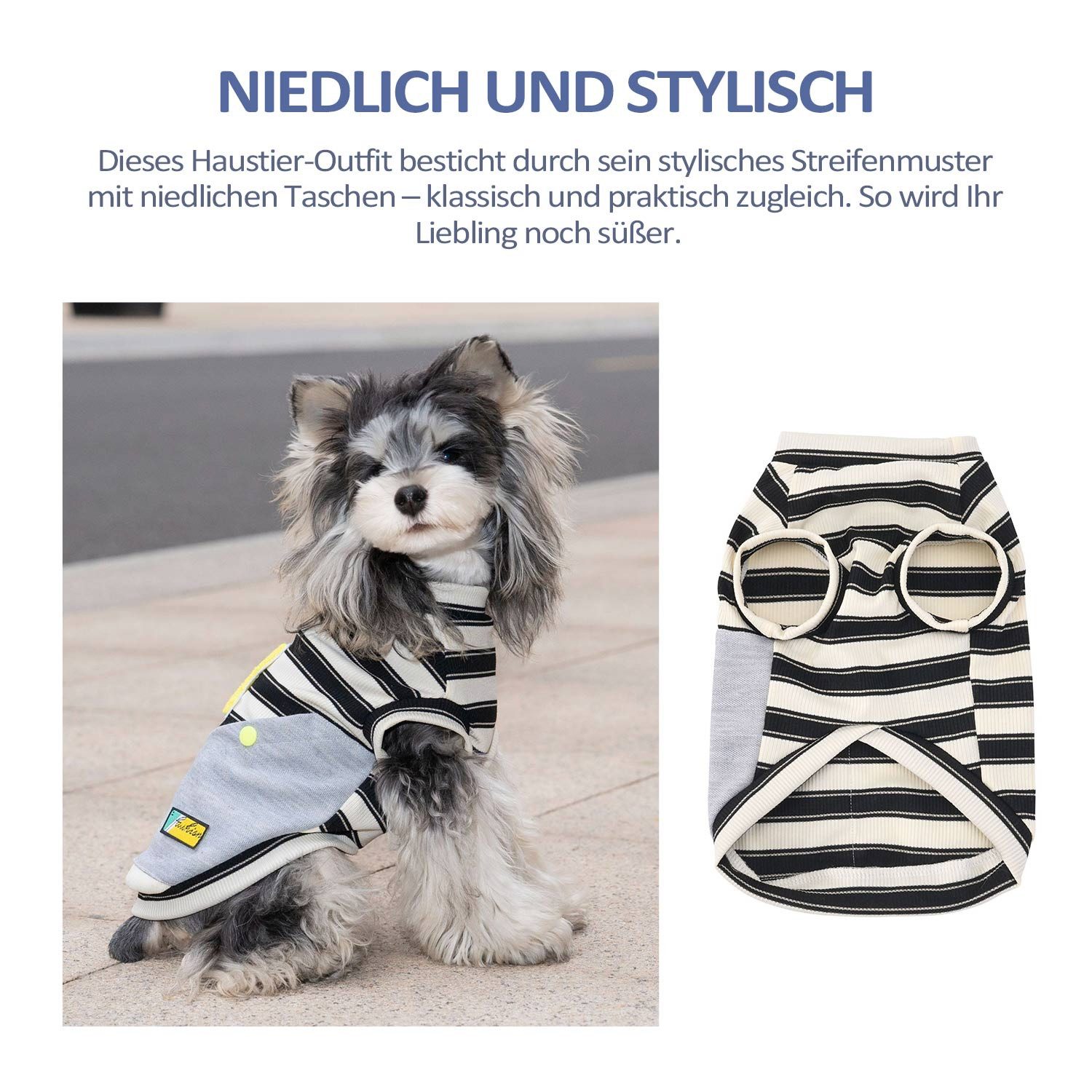 Refttenw Hundejacke Hund T-Shirt gestreift,Hundebekleidung,Kleine Hunde Kleidung