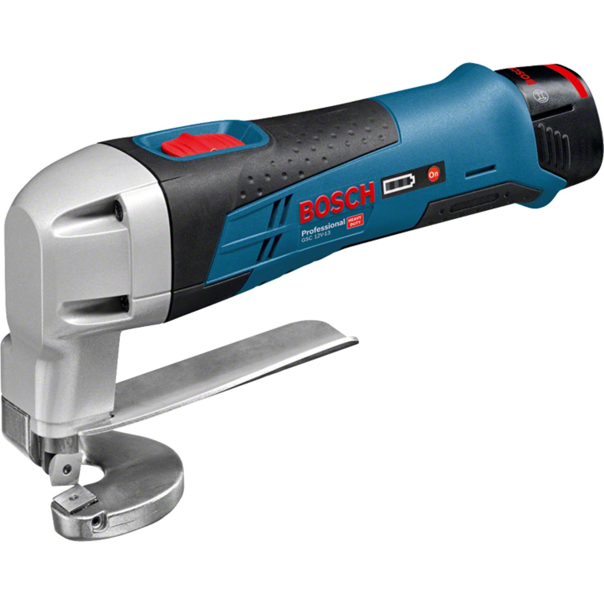 Bosch Professional Akku-Multifunktionswerkzeug Bosch Professional Akku-Blechschere GSC 12V-13, Li-Ionen-Akku 2,0 Ah, in L-BOXX