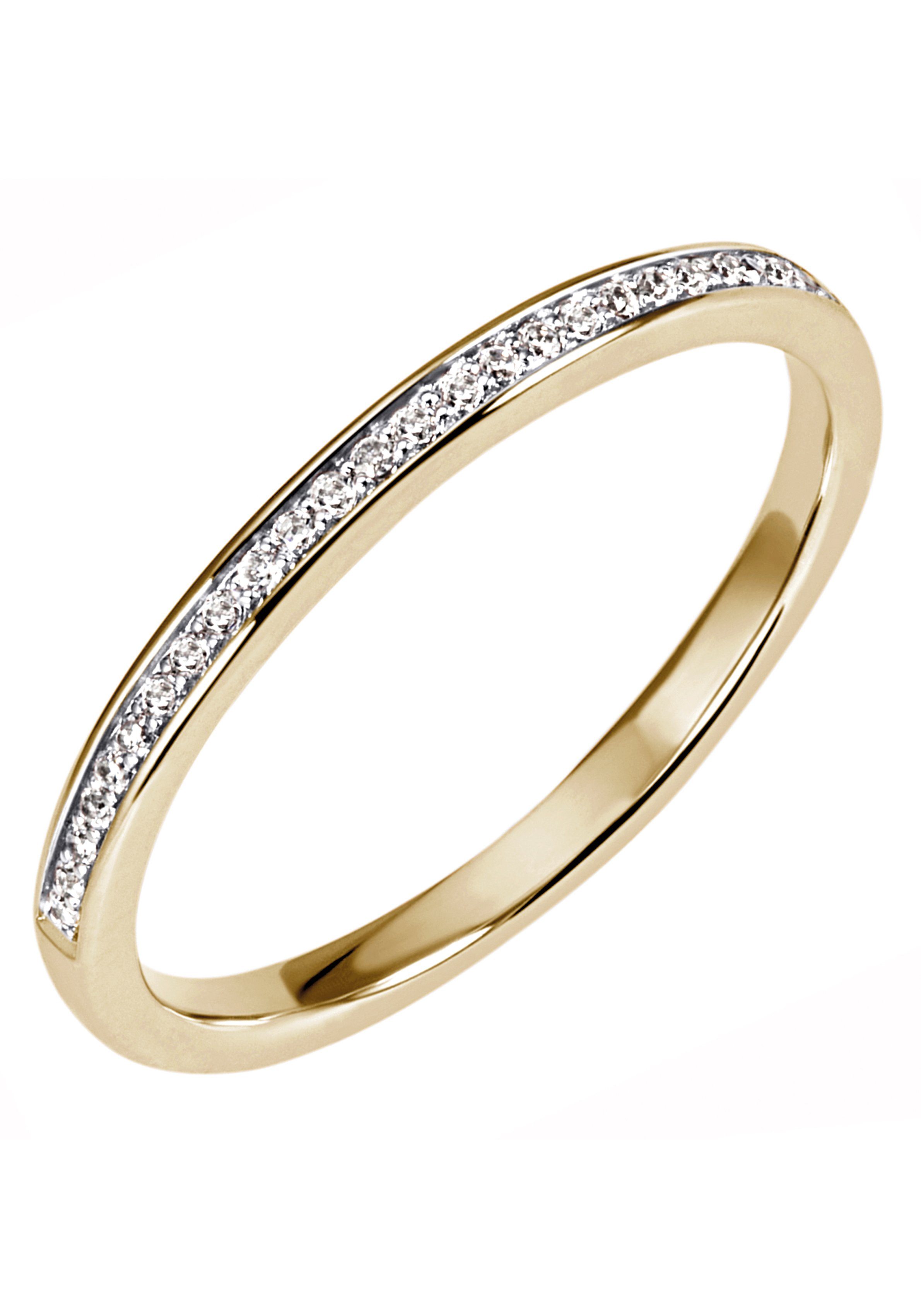 Firetti Goldring Schmuck Geschenk Gold 585, funkelnd, ca.1,90 mm breit, massiv, mit Brillanten