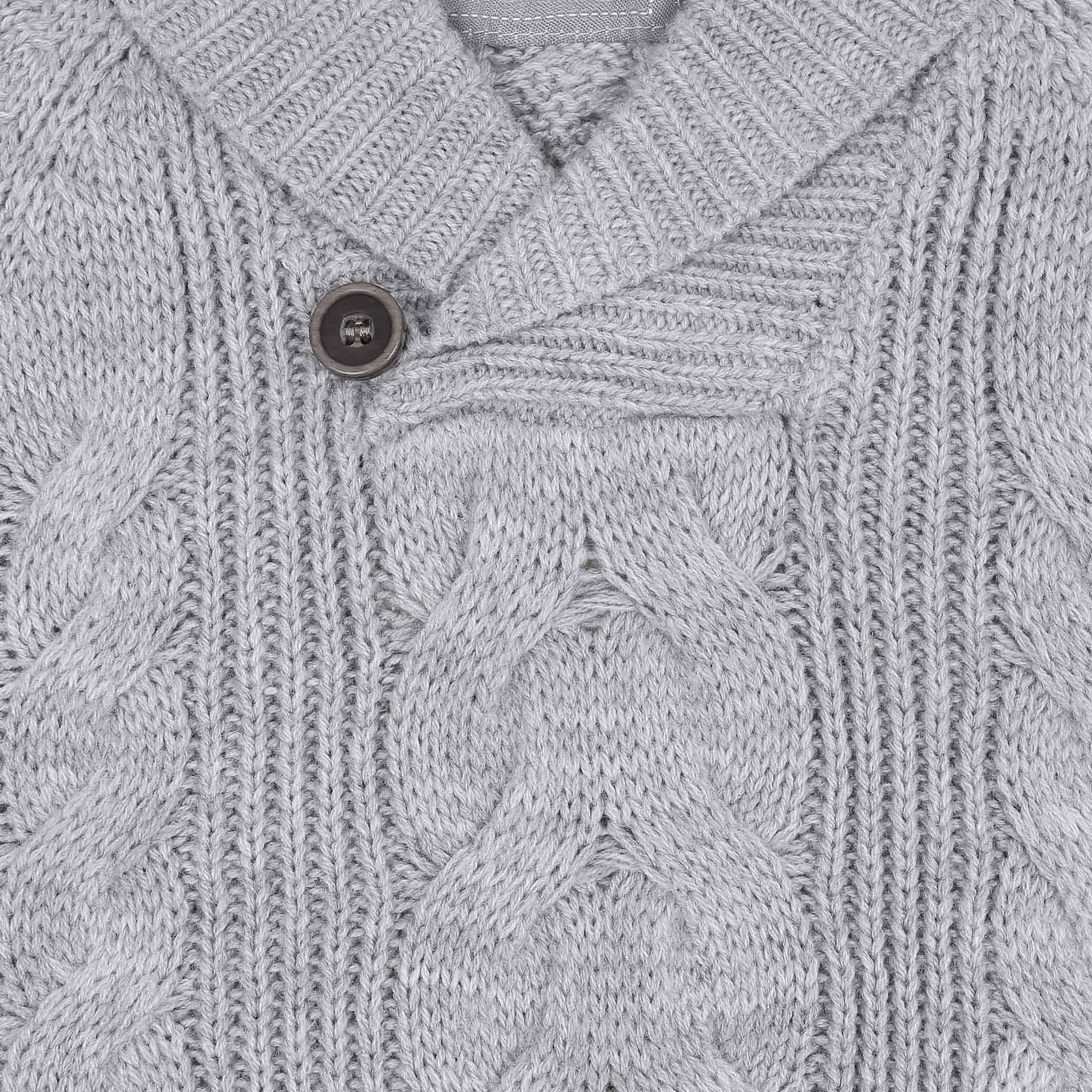 Sarcia.eu Wollpullover Grauer warmer Kinderpullover mit grobem Strickmuster für Jungen