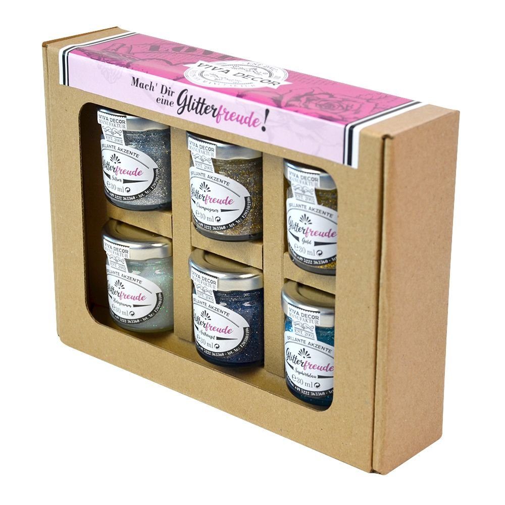 Viva Decor Kreativset Glitzerpaste Glitterfreude "Brillante Akzente", 6er-Set