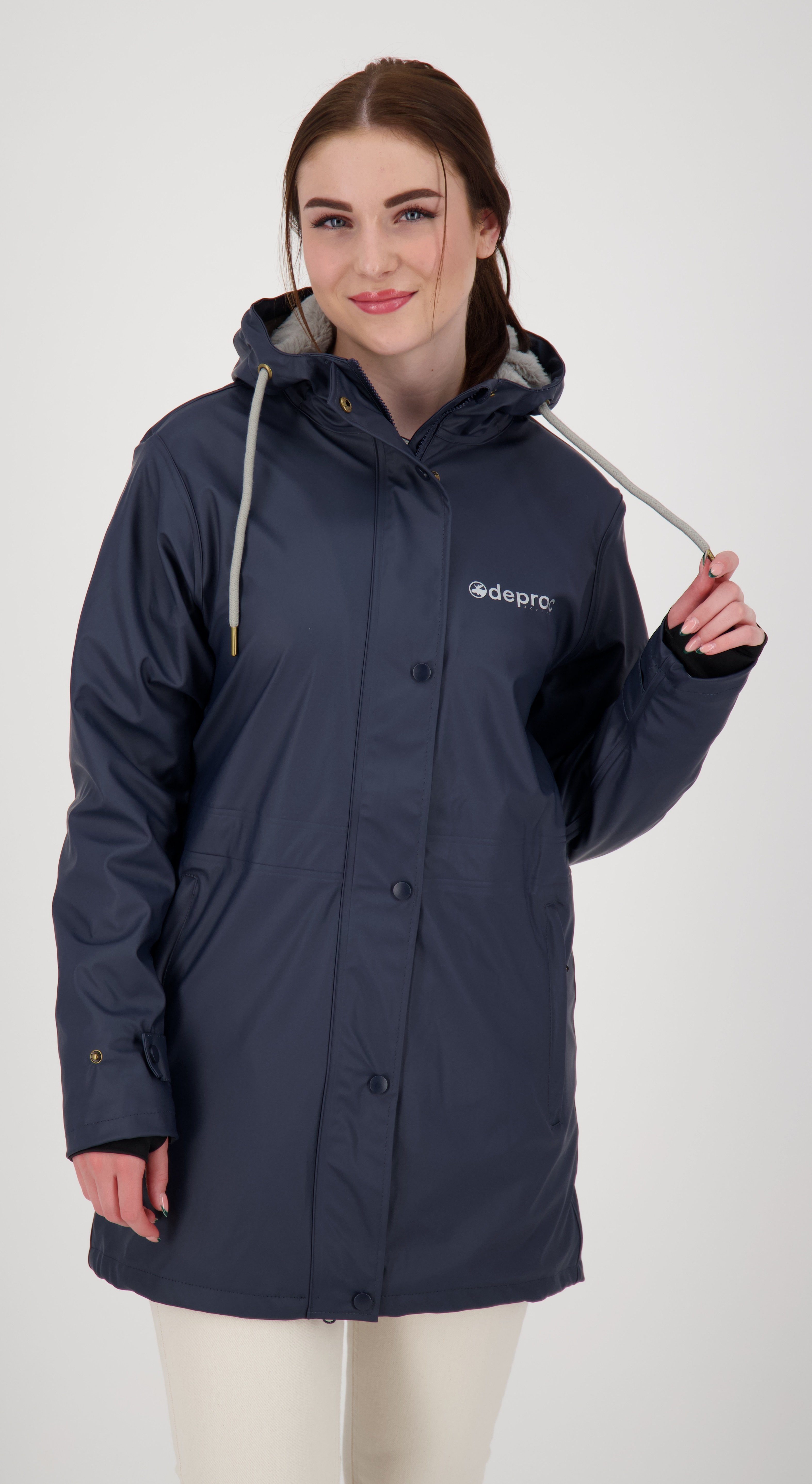 DEPROC Active Winterjacke in Friesennerz ELLESMERE Auch navy erhältlich WOMEN Großen Größen