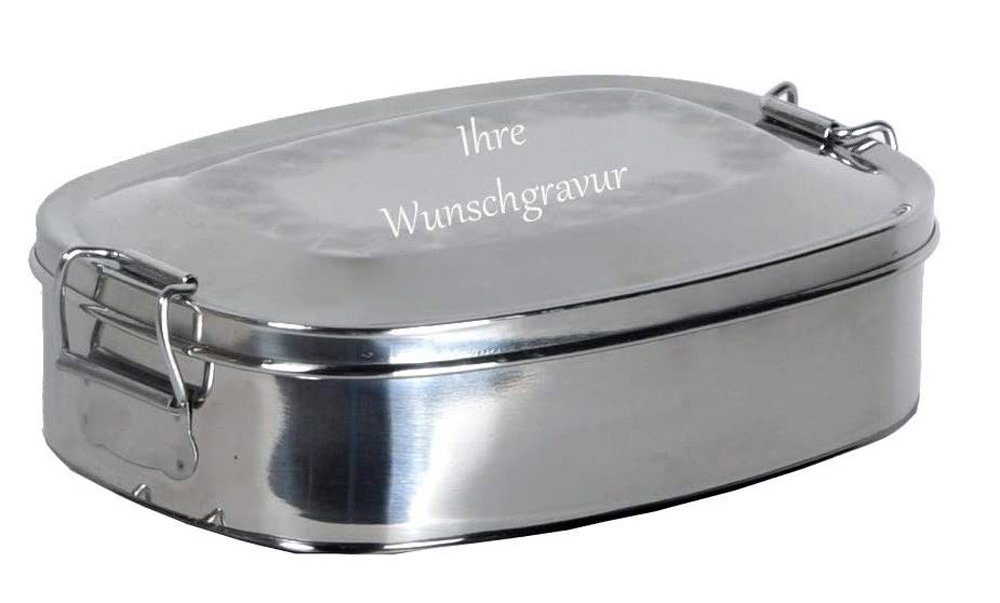 Basic 0,75 Edelstahl mit Namensgravur Nature - Lunchbox Proviantdose L,