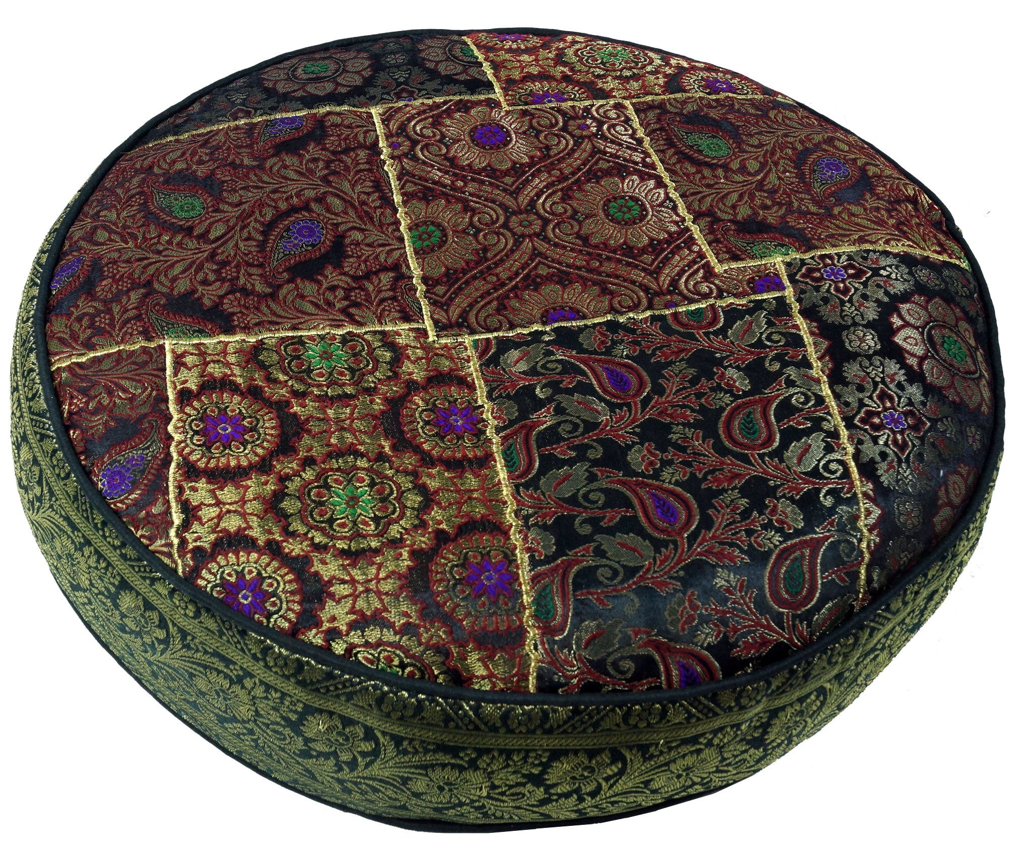 Guru-Shop Sitzkissen Orientalisches rundes Patchwork Kissen 50 cm,..