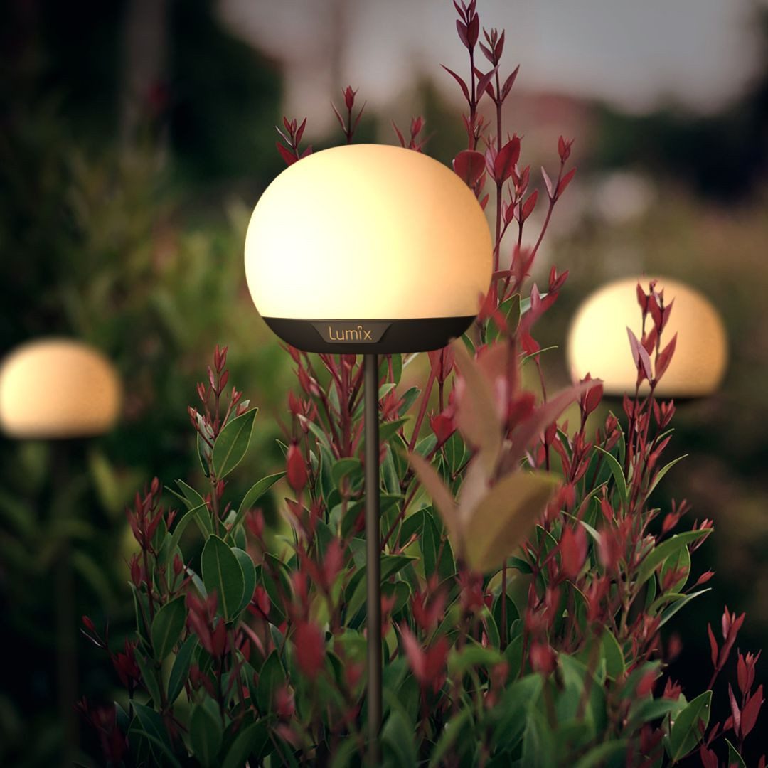 lumix LED Solarleuchte LUMIX Solar Flower Pompom, Farbwechsel, LED, Farbwechsel, Kaltweiß, Warmweiß, Solarlampe mit innenliegendem Solarpanel