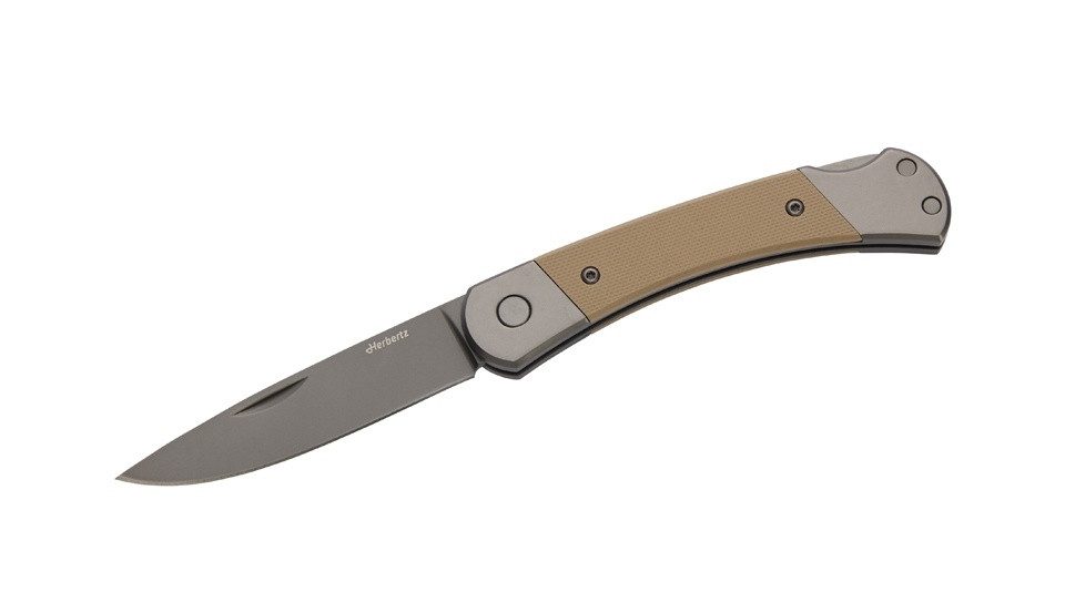 Herbertz Taschenmesser Herbertz Taschenmesser Titanbeschichtung Grey D2, Medium, Sand, (1 St), Titanbeschichtung