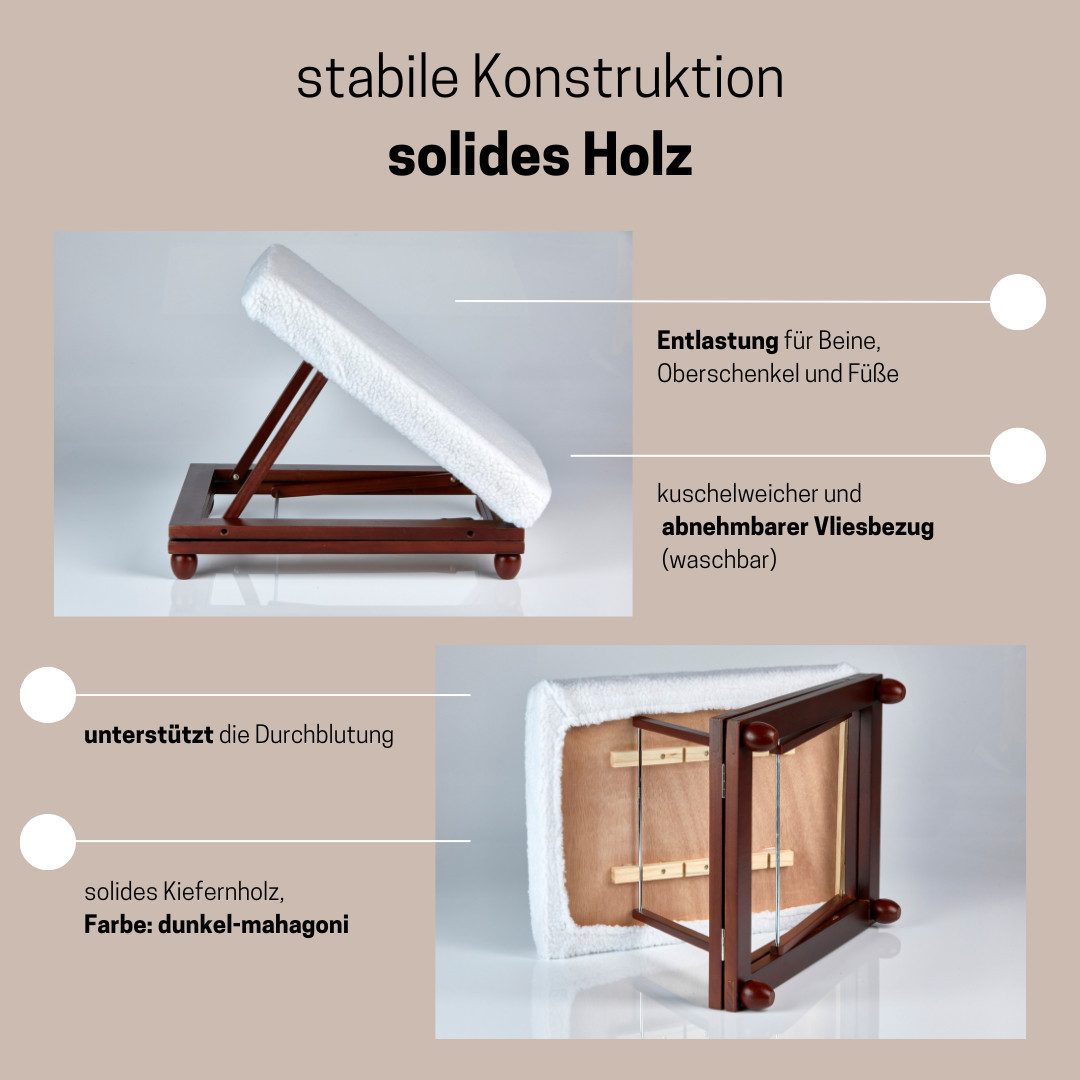 Medosan Fußhocker Relax-Hocker “Luxus”, Fußhocker, 3fach höhenverstellbar