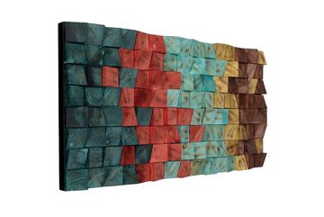 KUNSTLOFT Holzbild Colours of Magic 102x55 cm, handgefertiges Wandbild aus Holz