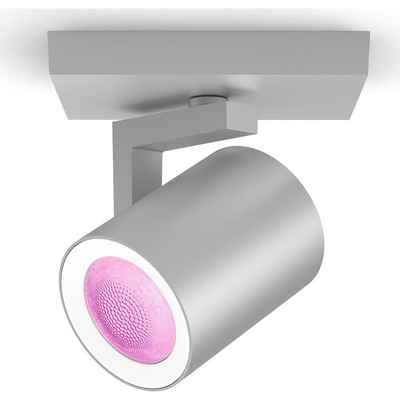 Philips Hue LED Deckenstrahler Bluetooth White & Color Ambiance Argenta - Spot Aluminium 1-flammig, keine Angabe, Leuchtmittel enthalten: Ja, LED, warmweiss, Deckenstrahler, Deckenspot, Aufbaustrahler