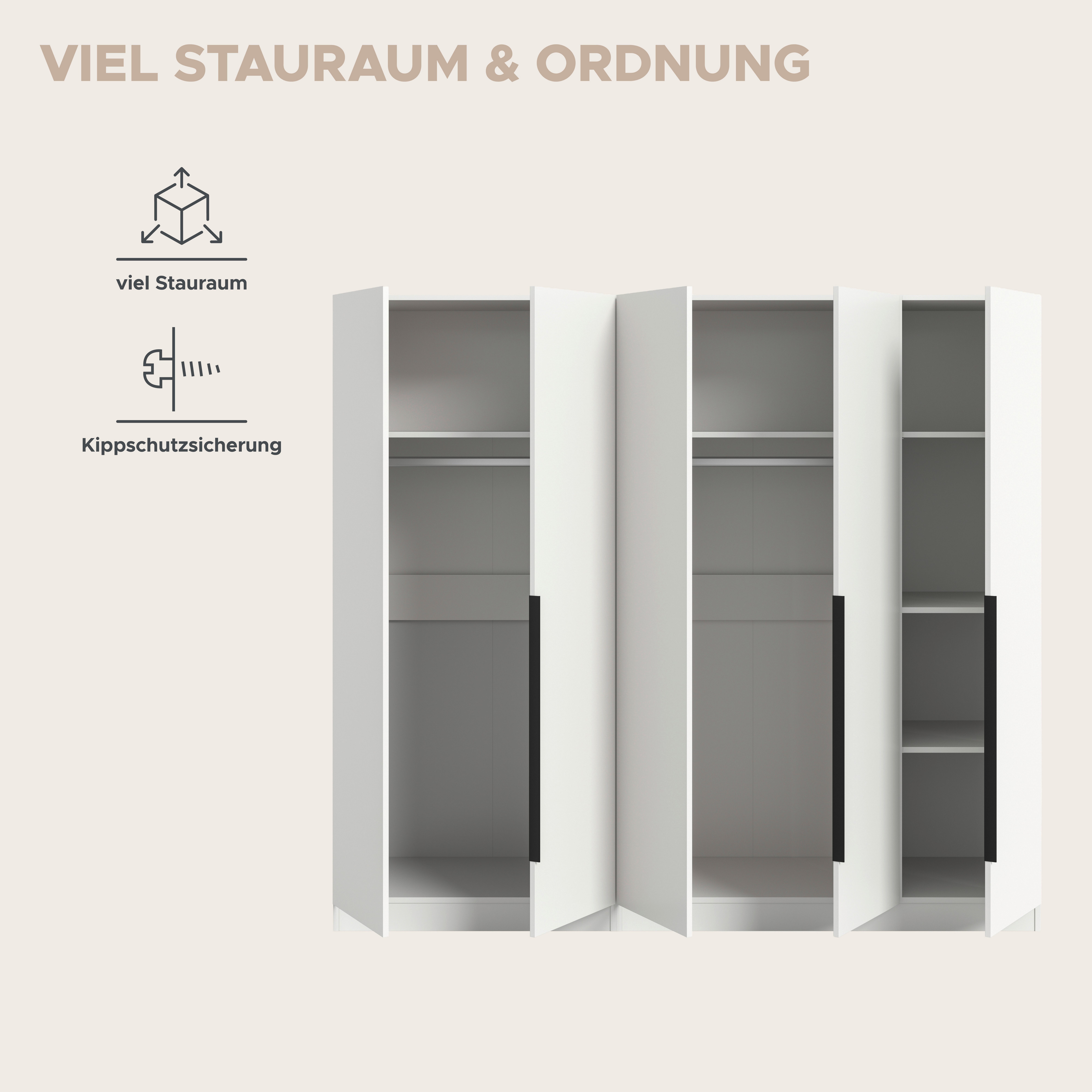 OTTO home Schrank-Set Skarde moderner Kleiderschrank Schlafzimmerschrank, (1-St., wähle deine beste Schrank Kombination), Skarde Kleiderschrank 200 cm, 2 Kleide – Bild 4 von 5