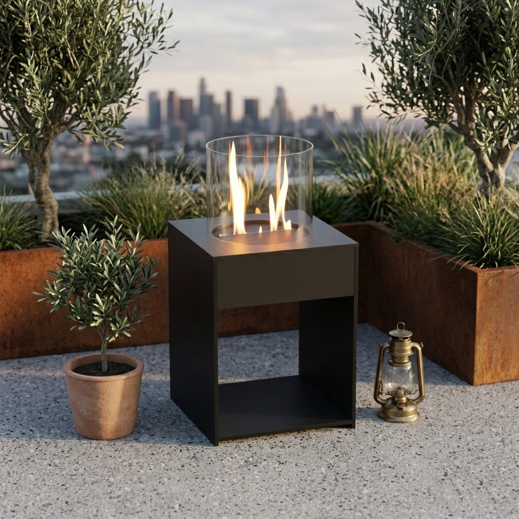 GLOW FIRE Echtfeuer-Dekokamin Emma Concept S Outdoor Ethanolkamin, echte Flamme mit Wohlfühlfaktor, TÜV geprüfter Sicherheitsbrenner