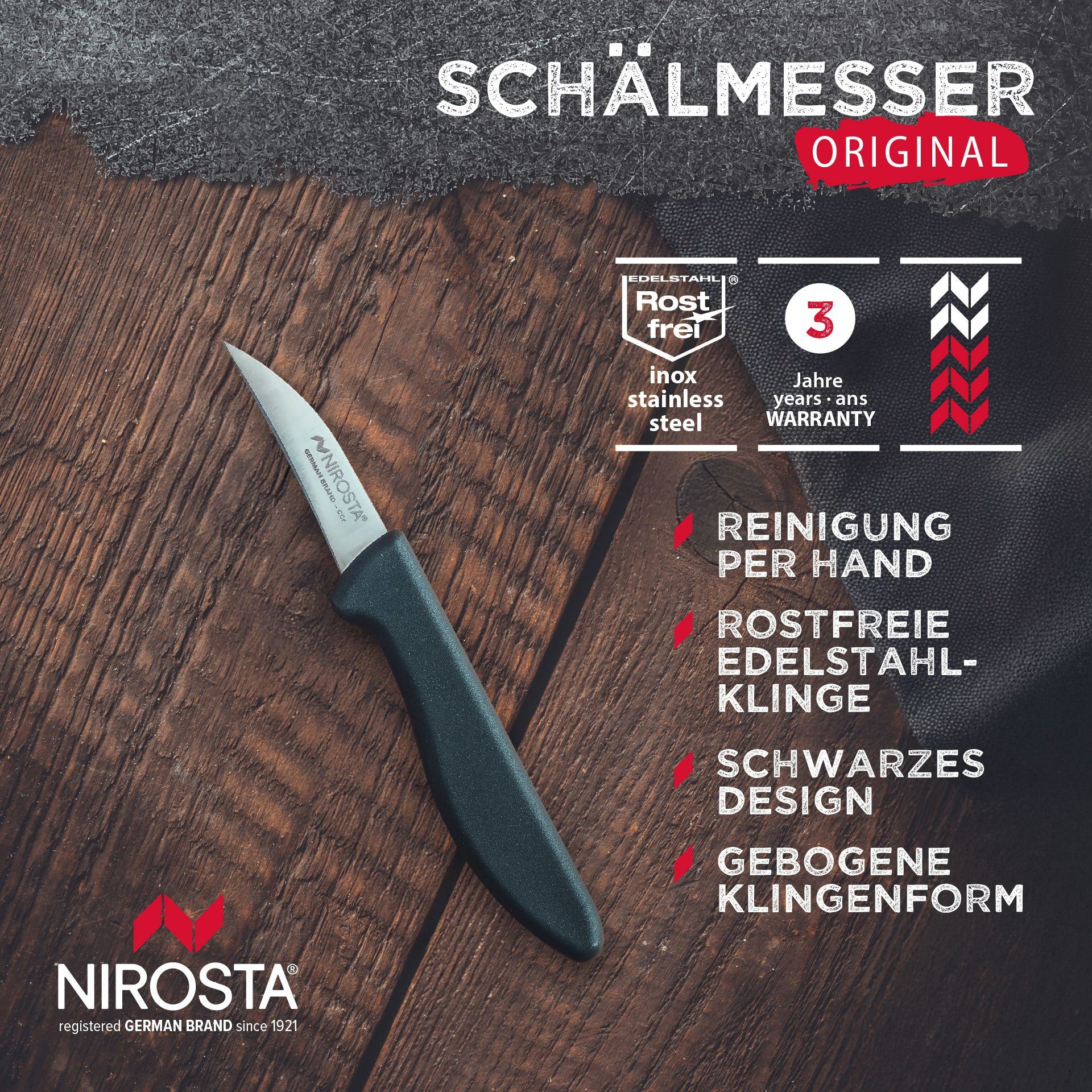 Nirosta Obstmesser Schälmesser, Obstschäler, Gemüseschneider, Kartoffelschäler
