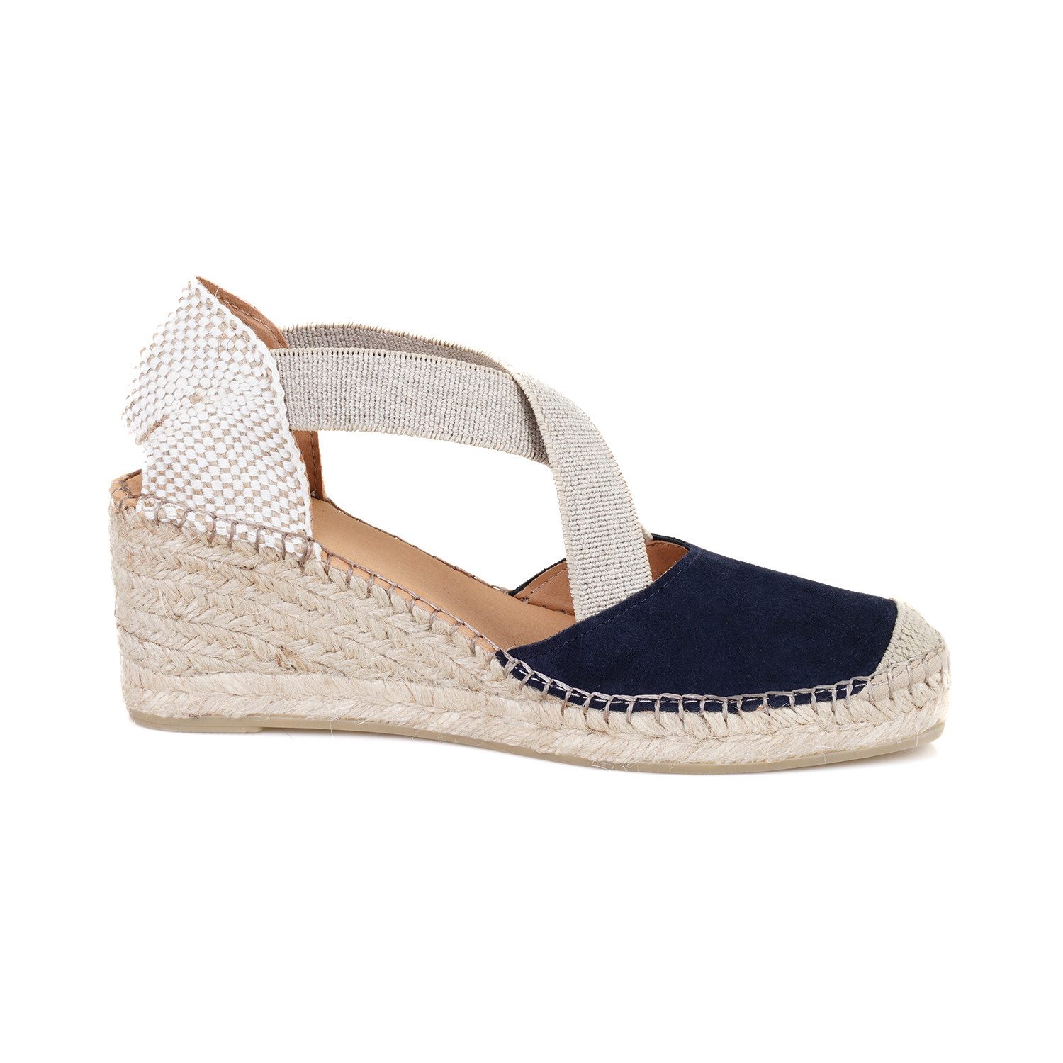 Desa Damen-Espadrilles aus Leder – Keilabsatz, Synthetiksohle, atmungsakti Loafer