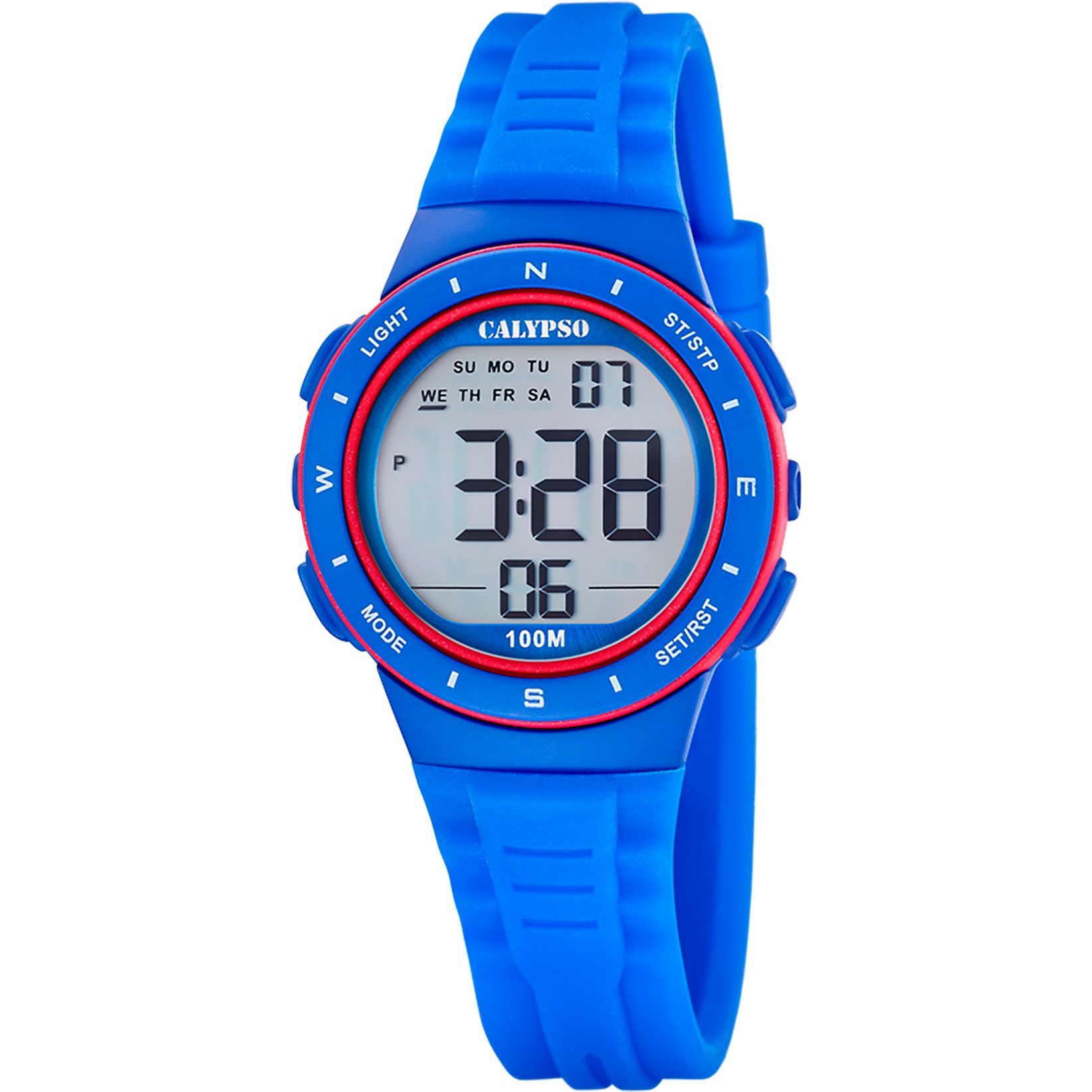 CALYPSO WATCHES Chronograph Junior Collection K5885_2, Quarzuhr, Armbanduhr, Silikonarmband, digital, Tag, Wochentag, Monat