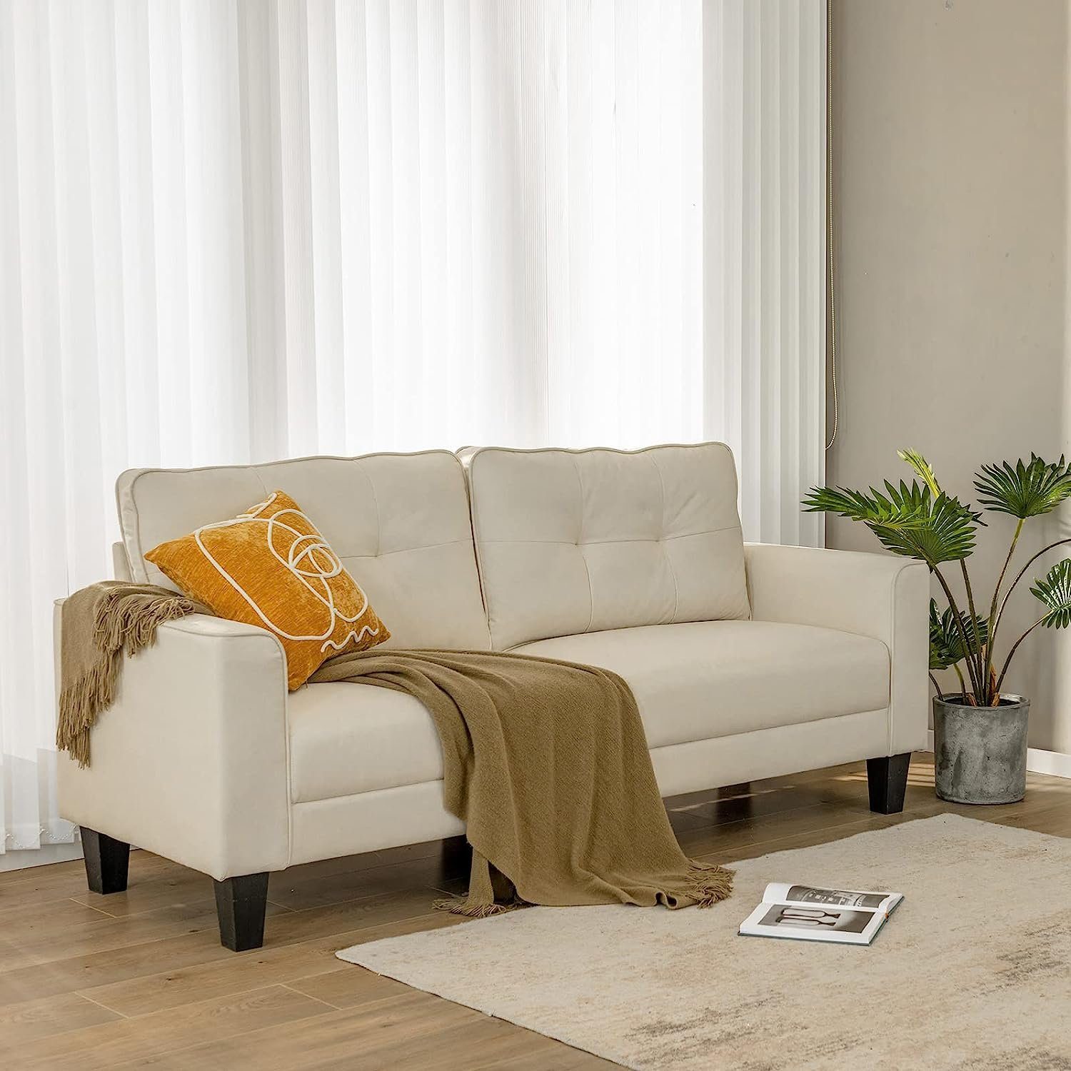 Couch, Big-Sofa 450 94cm, KOMFOTTEU bis Beige 2-Sitzer, kg, x 202 x 75
