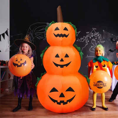 COSTWAY Dekofigur »180cm Aufblasbarer Halloween Kürbis«, 3 Stapel Kürbis mit LED-Innenbeleuchtung