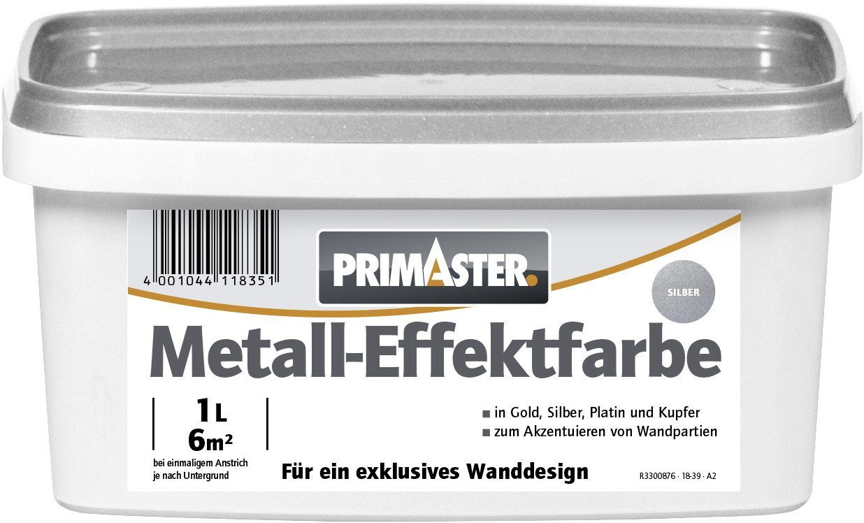 Strukturpaste Primaster Metall-Effektfarbe 1 L silber