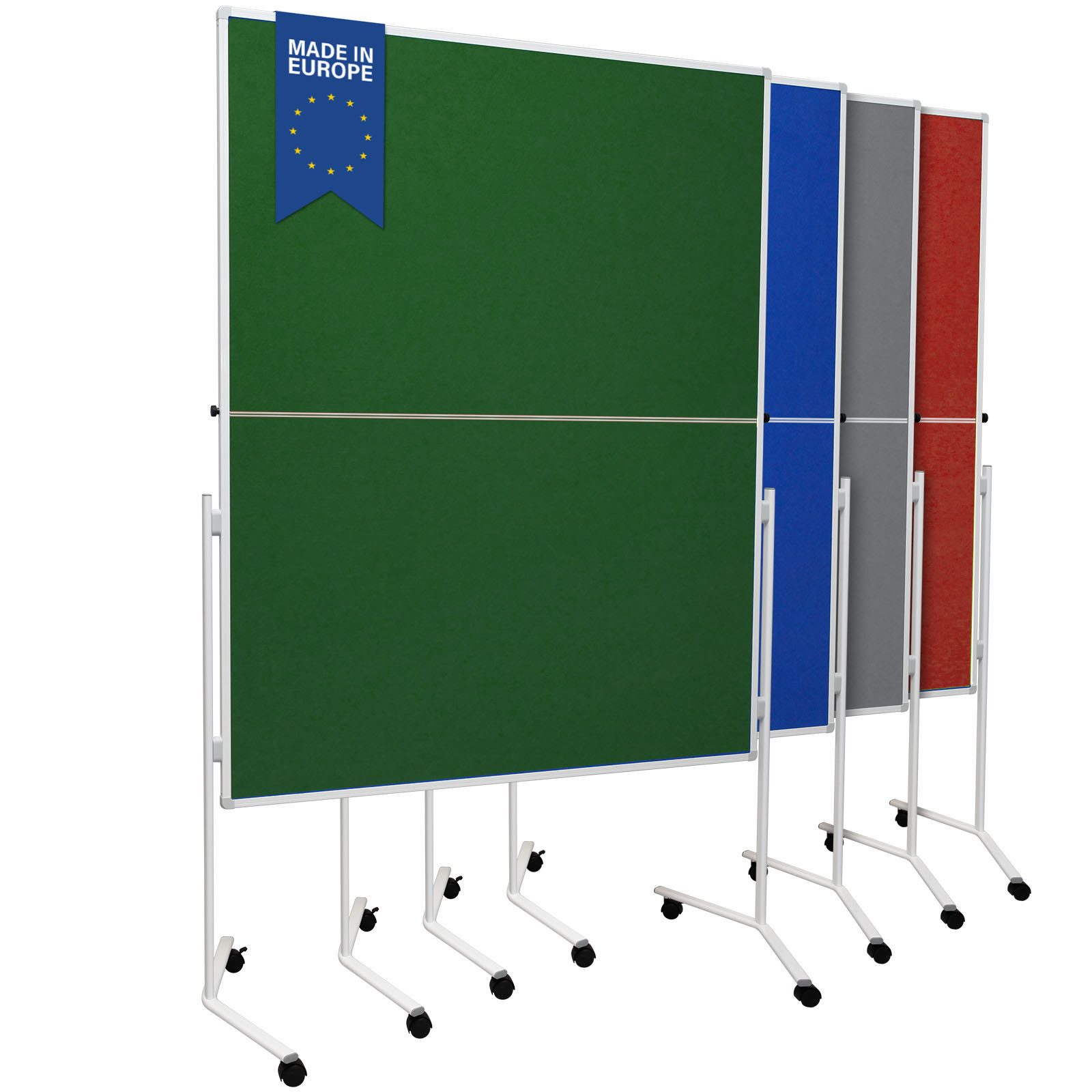 Viscom Standtafel FOLD - Moderationstafel faltbar - beidseitig nutzbar, Metaplanwand mit robuster Filzoberfläche für kreative Gedanken
