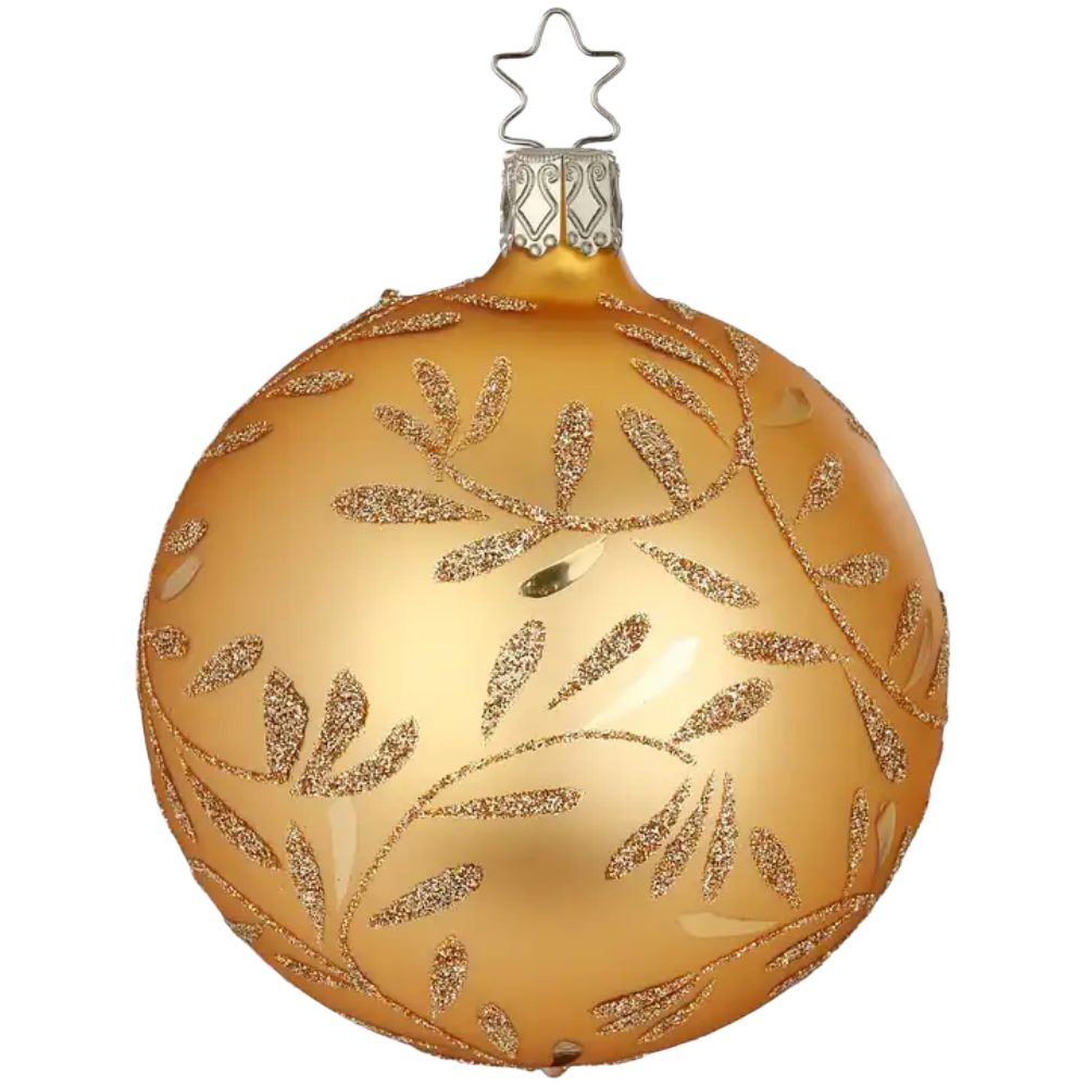 INGE-GLAS® Weihnachtsbaumkugel Christbaumkugel Freudentanz Ø 8cm Inkagold matt Inge-Glas (1 St), mundgeblasen, handbemalt