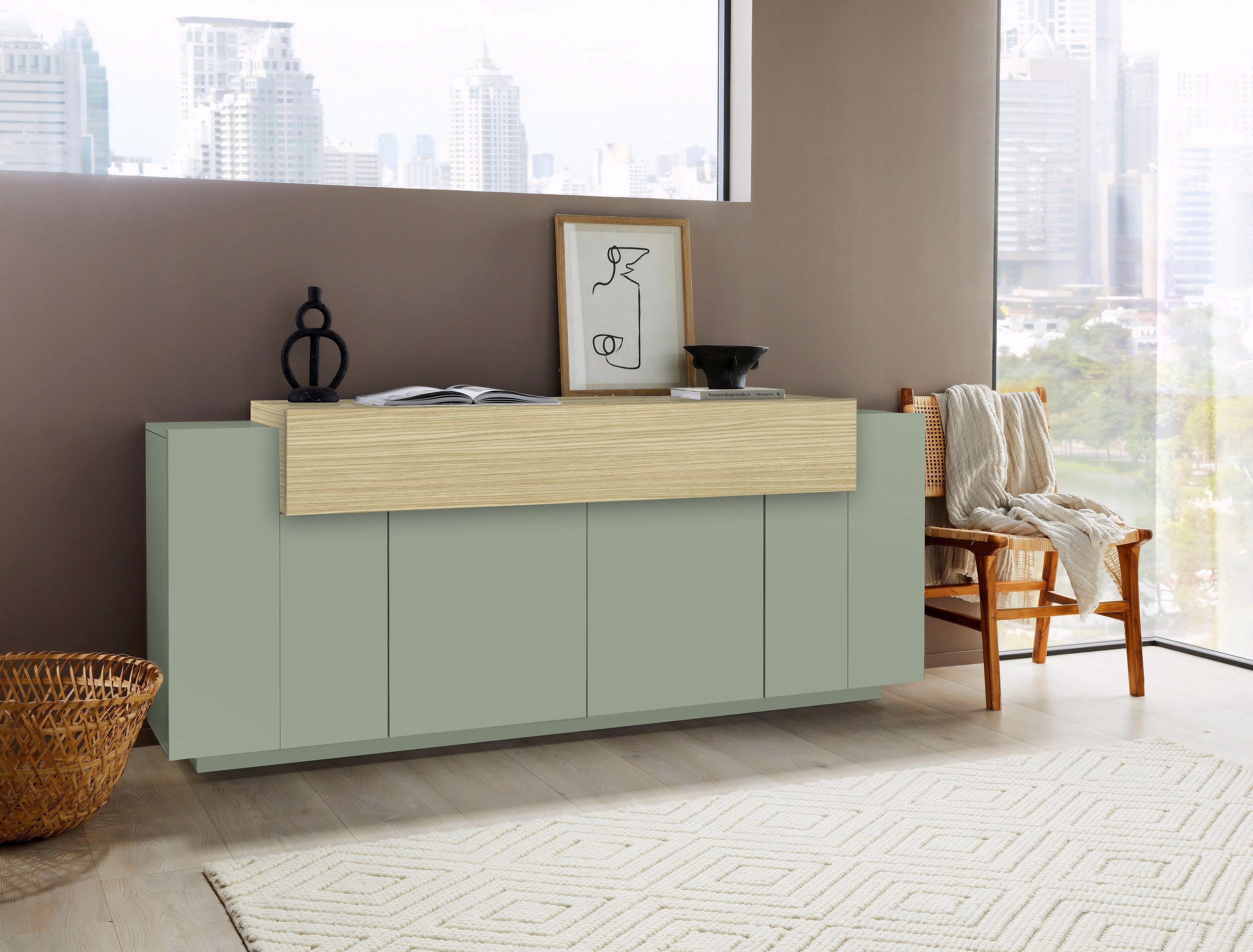 INOSIGN Sideboard Coro, Kommode, Schrank, Kredenz, grifflos mit Einlegeböde günstig online kaufen