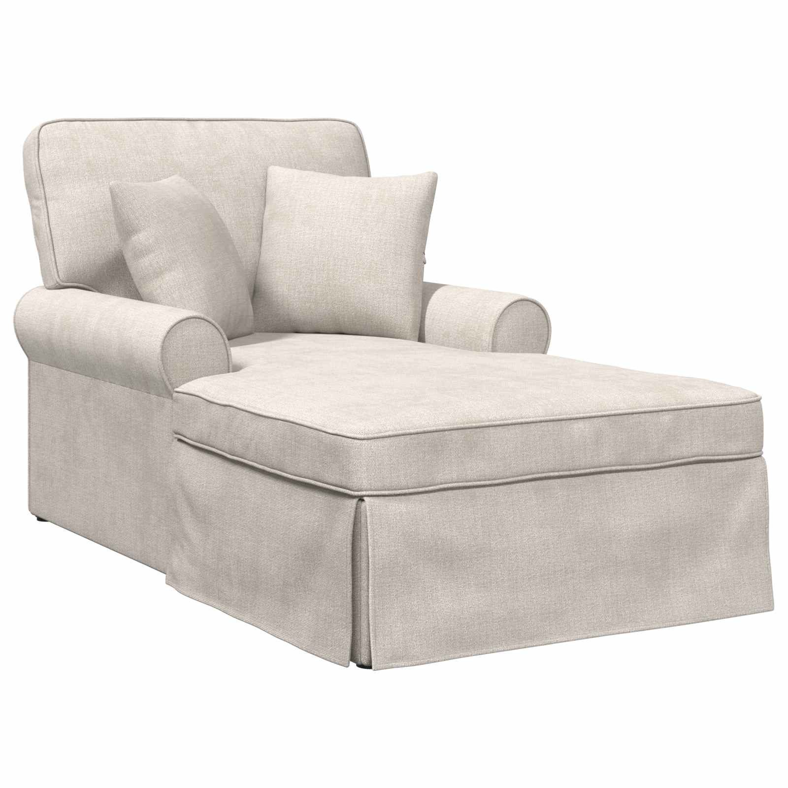 vidaXL Chaiselongue Chaise Lounge mit Rock mit Kissen Creme 157 x 91 x 91 cm ARES, 1 Teile