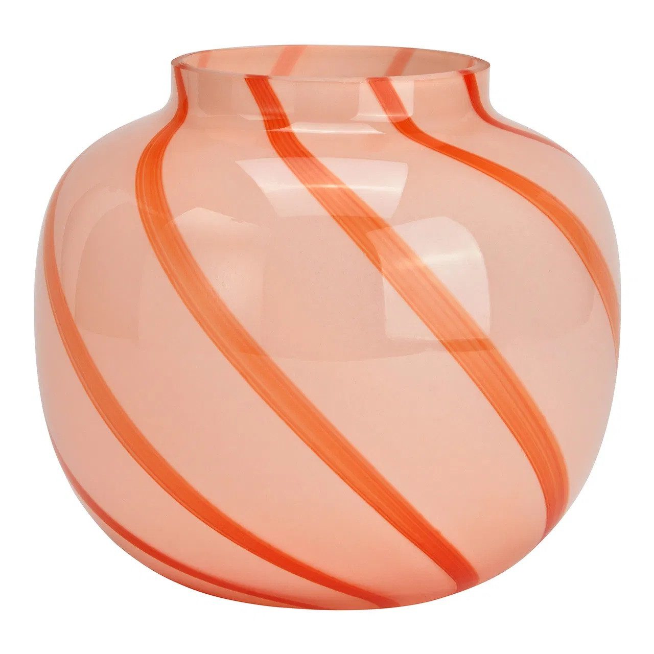 Dekovase Gestreift Pink/Rot