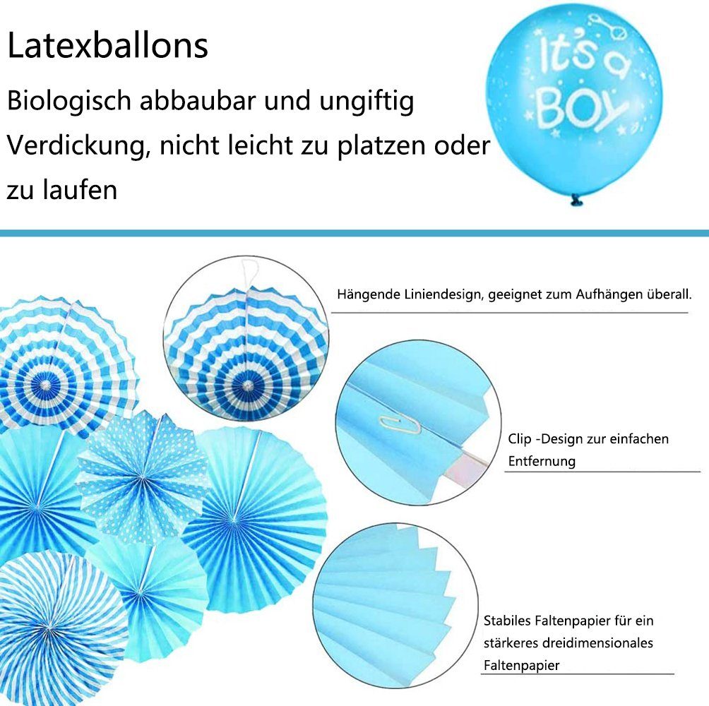 10 GelldG Dekoration Rosa Baby Party Dekokugel mit Luftballons