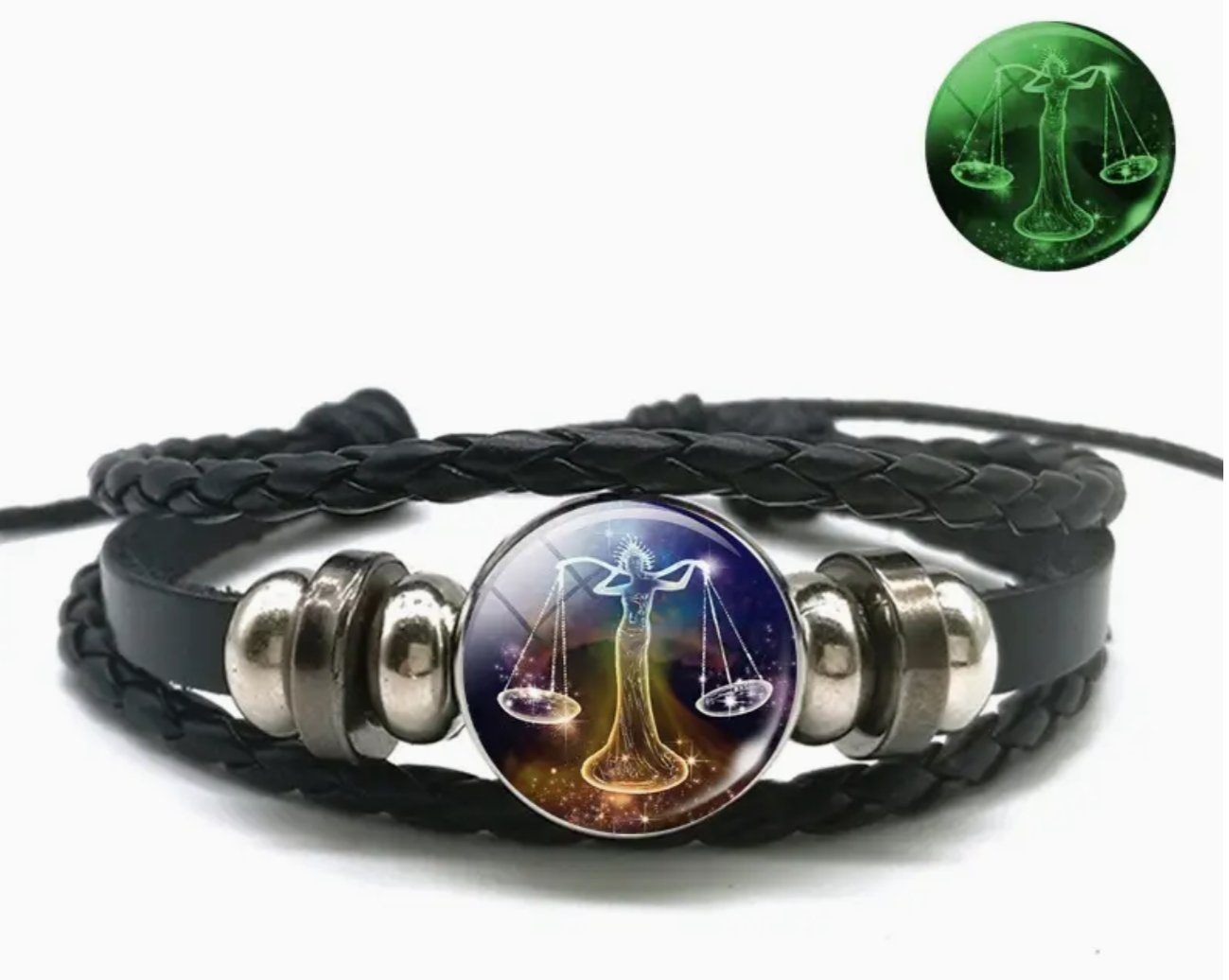 Stelby Armband mit Gravur Sternzeichen Waage mit 3D Gravur im Glas (Weihnachtsgeschenk, Geburtstagsgeschenk, Valentinstaggeschenk, modern, minimalistisch), langlebig, pflegeleicht, unisex