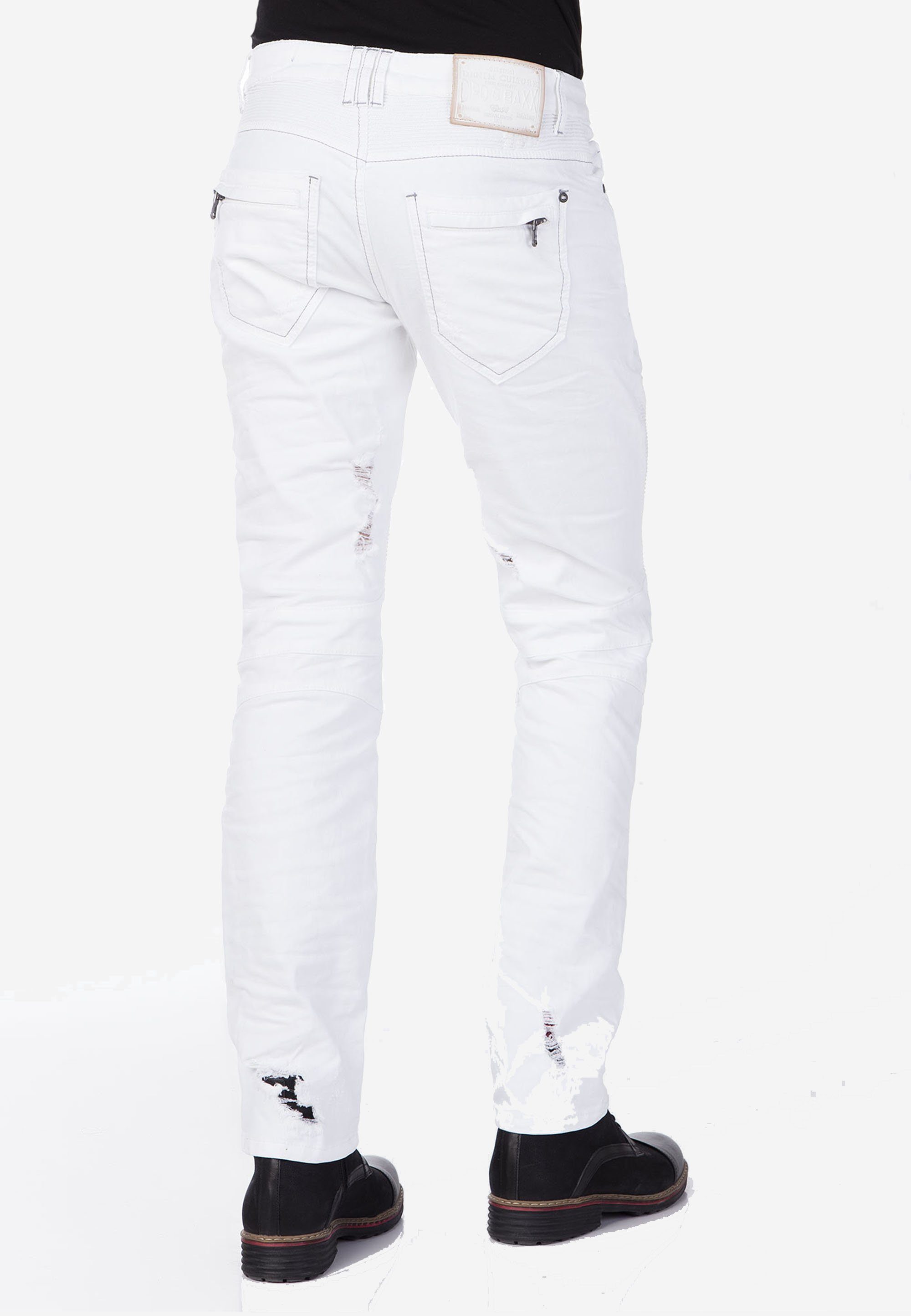 Slim-fit-Jeans stylishen Reißverschlusstaschen Baxx & mit Cipo