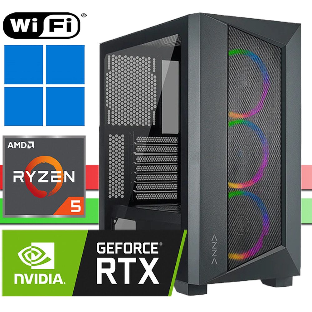 X-HARDWARE X-Gaming 5500 Computer, 32GB RAM, 256GB NVMe + bis zu 4TB HDD Gaming-PC (AMD Ryzen 5 5500, RTX 3050, 32 GB RAM, 0 GB HDD, 256 GB SSD, Luftkühlung, Windows 11 Pro)