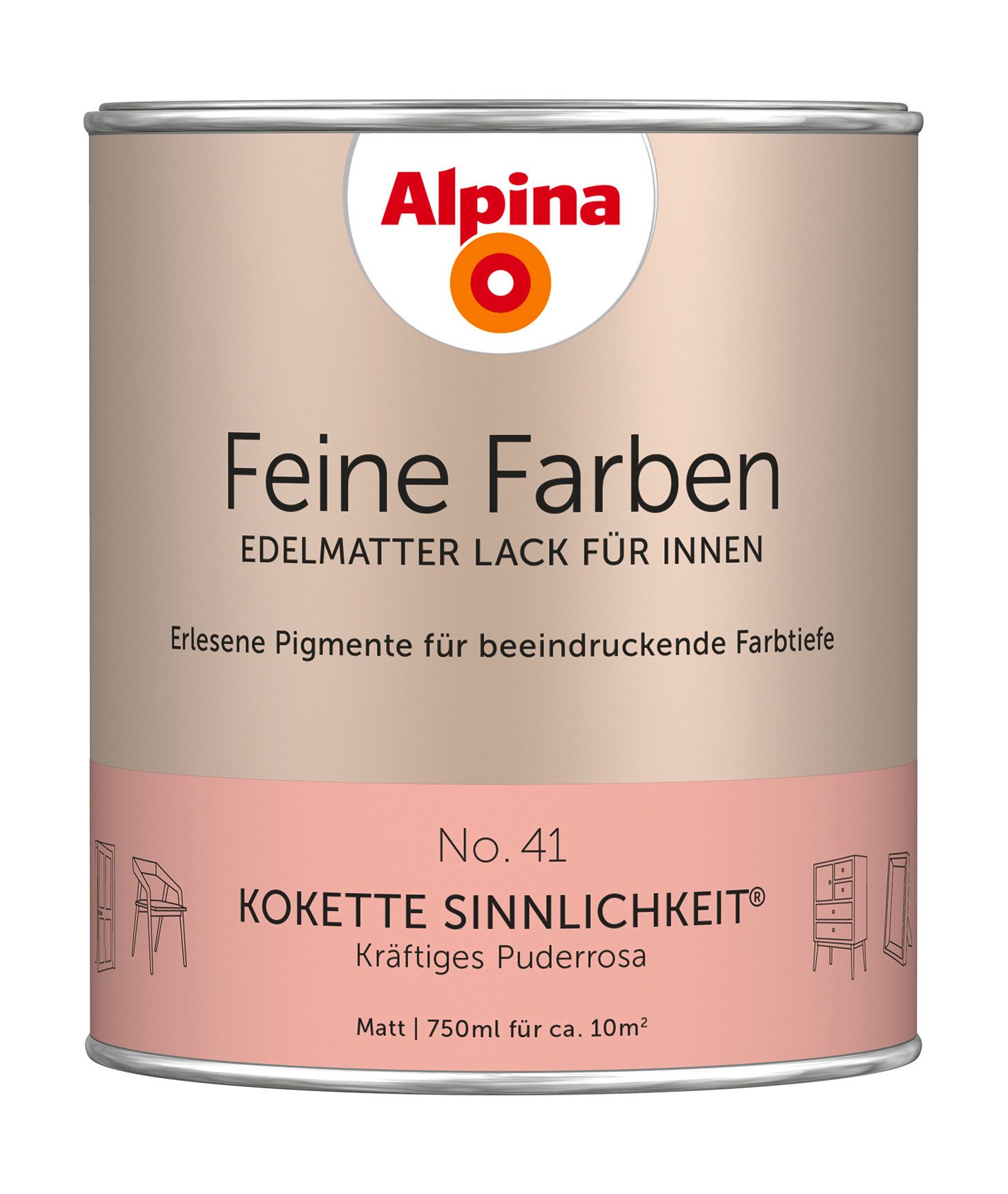 Alpina Lack Alpina Feine Farben Lack edelmatt 750ml - Farbfamilie Rot