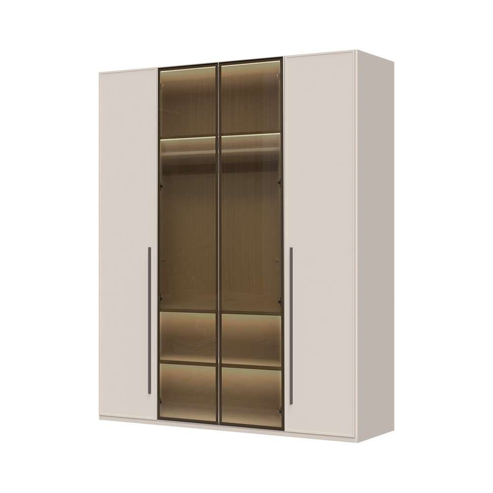 OTTO home Drehtürenschrank Opera Parsol-Glastüren, LED-Innenbeleuchtung, mit und ohne Kranz Glastüren, UV-Lack, LED-Innenbeleuchtung, Soft-Close-Funktion