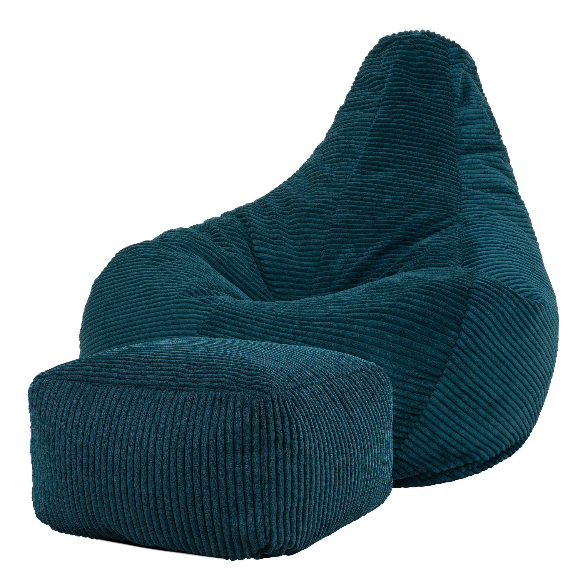 icon Sitzsack Sitzsack-Sessel aus Cord „Dalton“ mit Sitzpouf