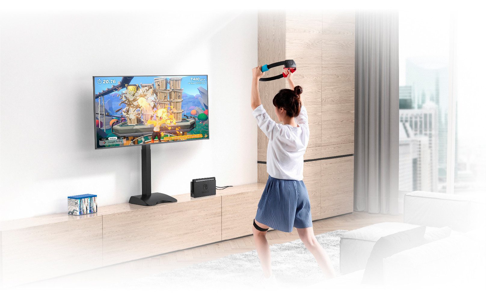 my wall TV-Standfuß HP61L, (bis 65 Zoll, Motorisierter, höhenverstellbarer TV Ständer inkl. Fernbedienung)