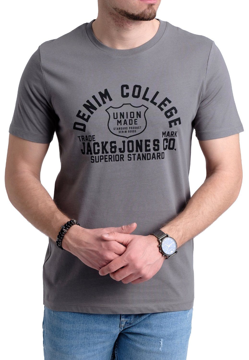 Baumwolle Aufdruck Print-Shirt & Jones OPT18 mit Jack aus T-Shirt
