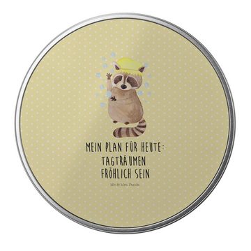Mr. & Mrs. Panda Aufbewahrungsdose Waschbär - Gelb Pastell - Geschenk, Dose, Plan, Vorratsdose, Tiermoti (1 St), Hochwertige Qualität