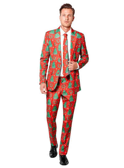 SuitMeister Partyanzug Christmas Trees, Für coole Typen: ausgefallener Party Anzug für Weihnachten