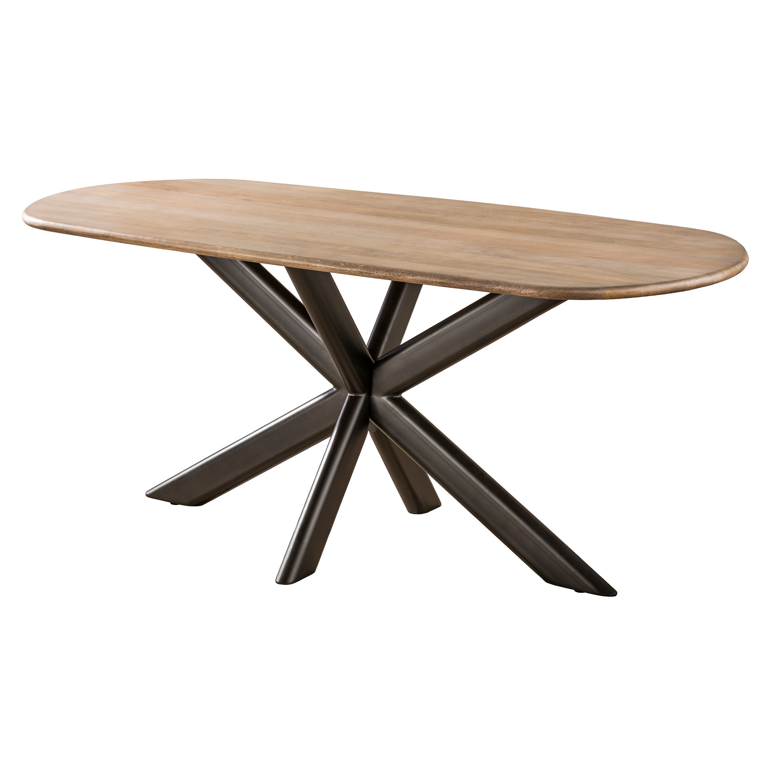 Maison ESTO Esstisch Esszimmertisch „Nordwood Oval“ Mangoholz mit Spinnenfuß 180 o. 215 cm (kein Set), In zwei Größen erhältlich