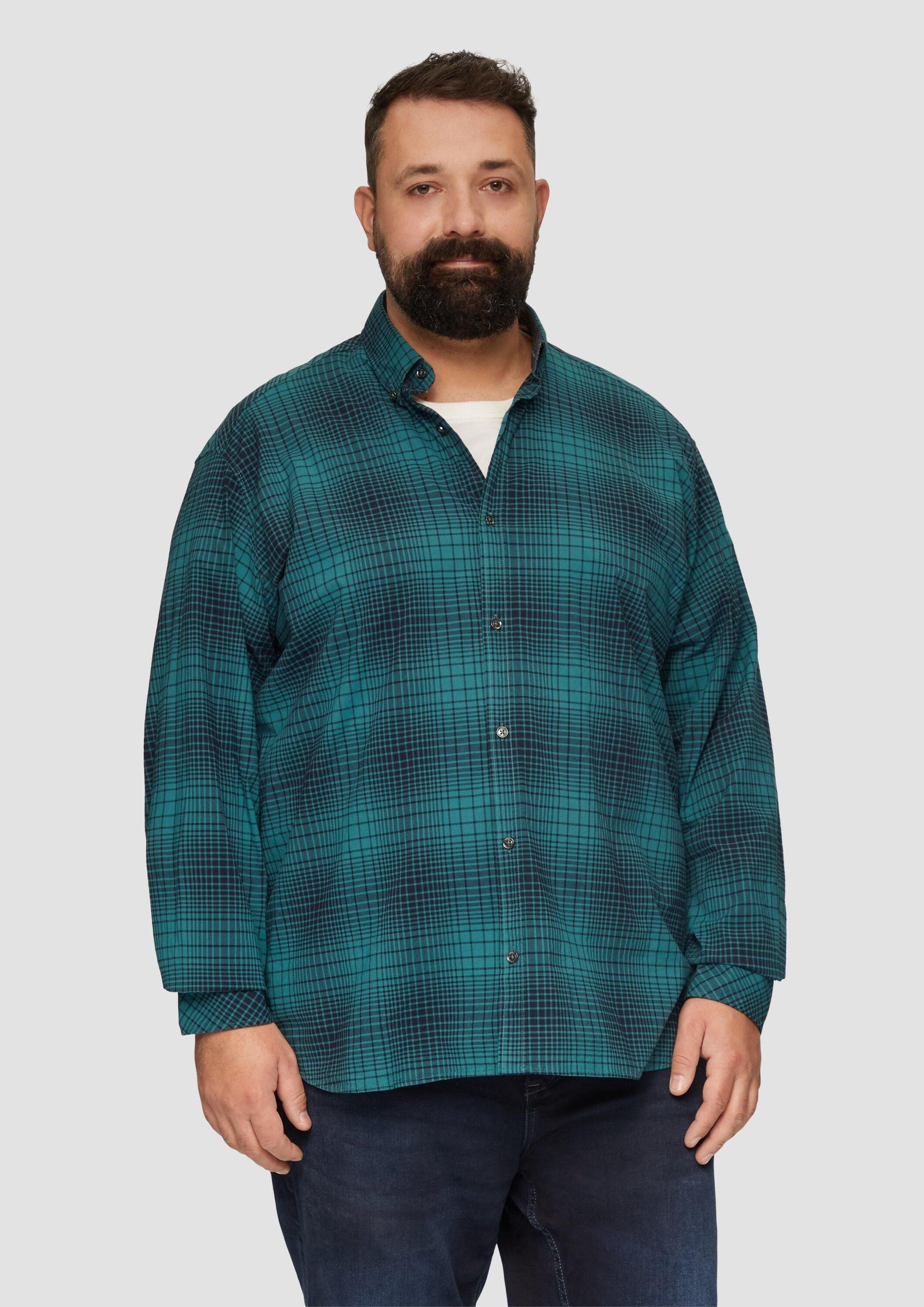 s.Oliver Langarmhemd Hemd Hemd mit Button-Down-Kragen aus Baumwollstretch günstig online kaufen