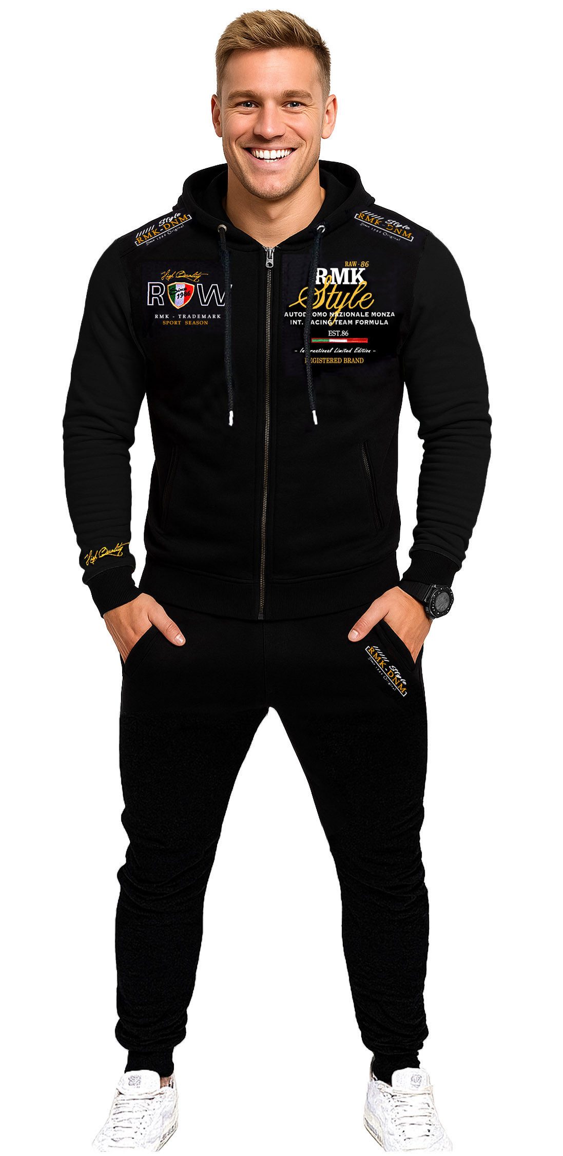RMK Jogginganzug Herren Trainingsanzug Sportanzug Streetwear Fitness Clubwear Gym, mit Kapuze