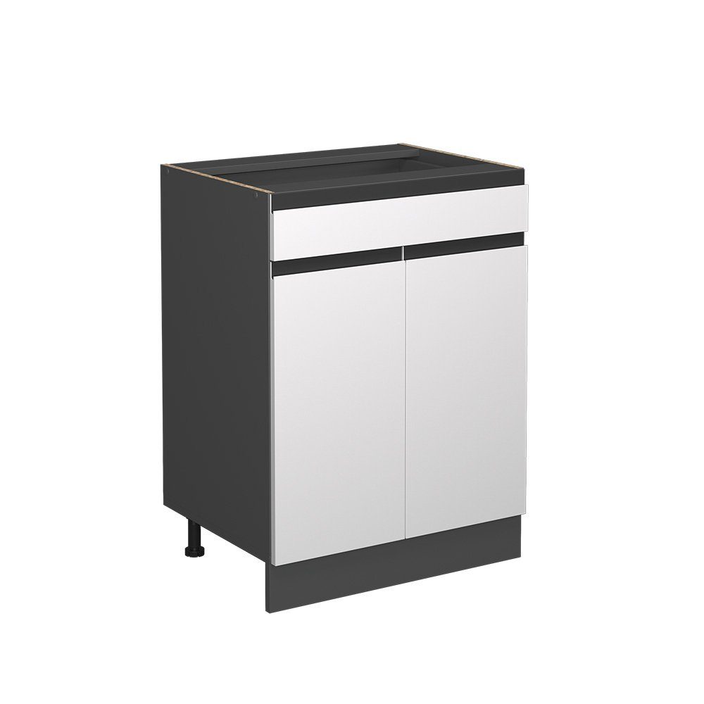 Vicco Unterschrank R-Line, Weiß/Anthrazit, 60cm J-Shape, günstig online kaufen