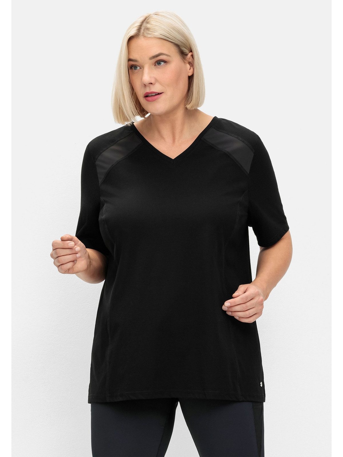 Sheego Funktionsshirt Große Größen atmungsaktive Qualität, mit Mesh-Einsätzen