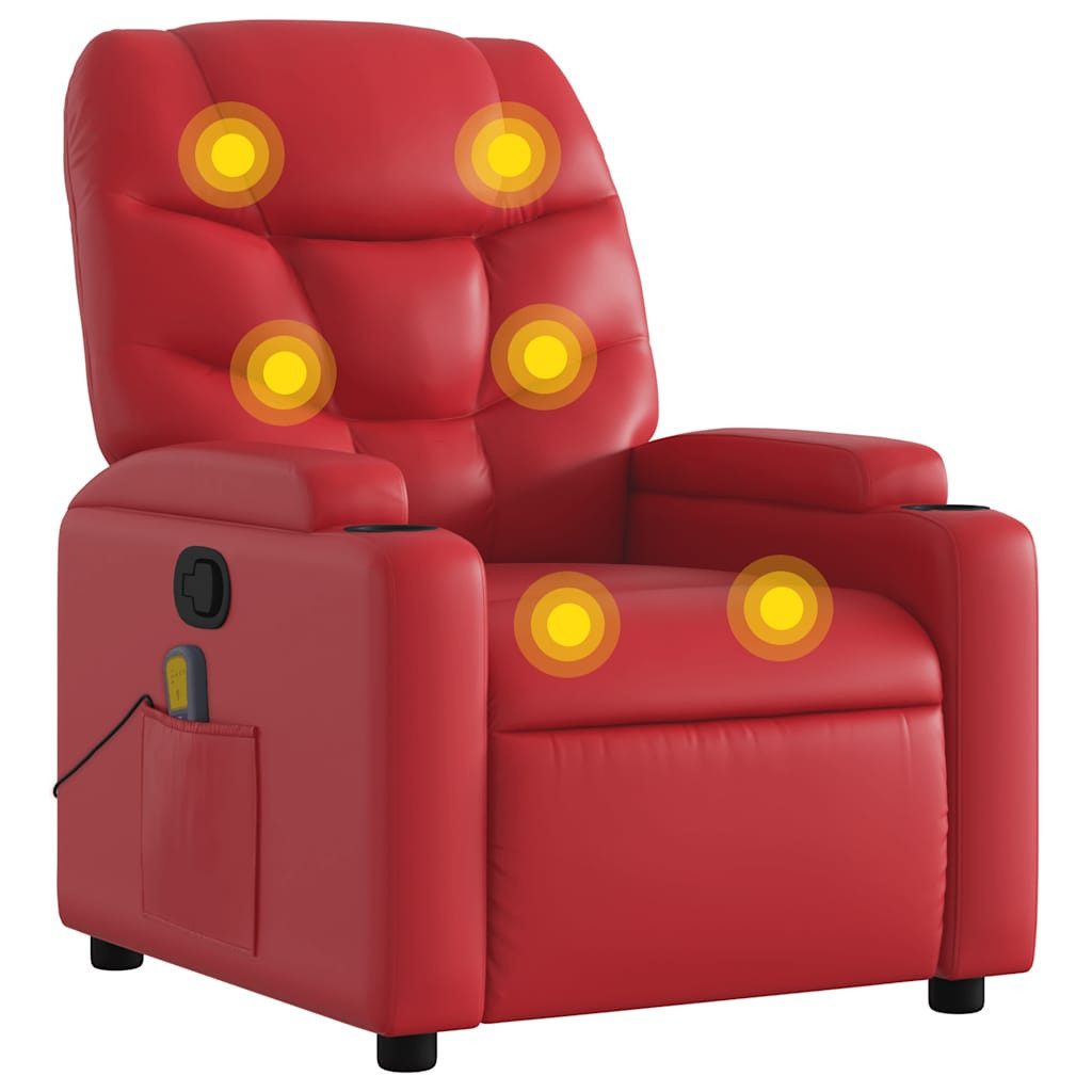 Sessel Massagesessel Rot Kunstleder