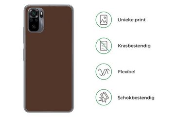 MuchoWow Handyhülle Braun - Dunkel - Farben, Phone Case, Handyhülle Xiaomi Redmi Note 10, Silikon, Schutzhülle