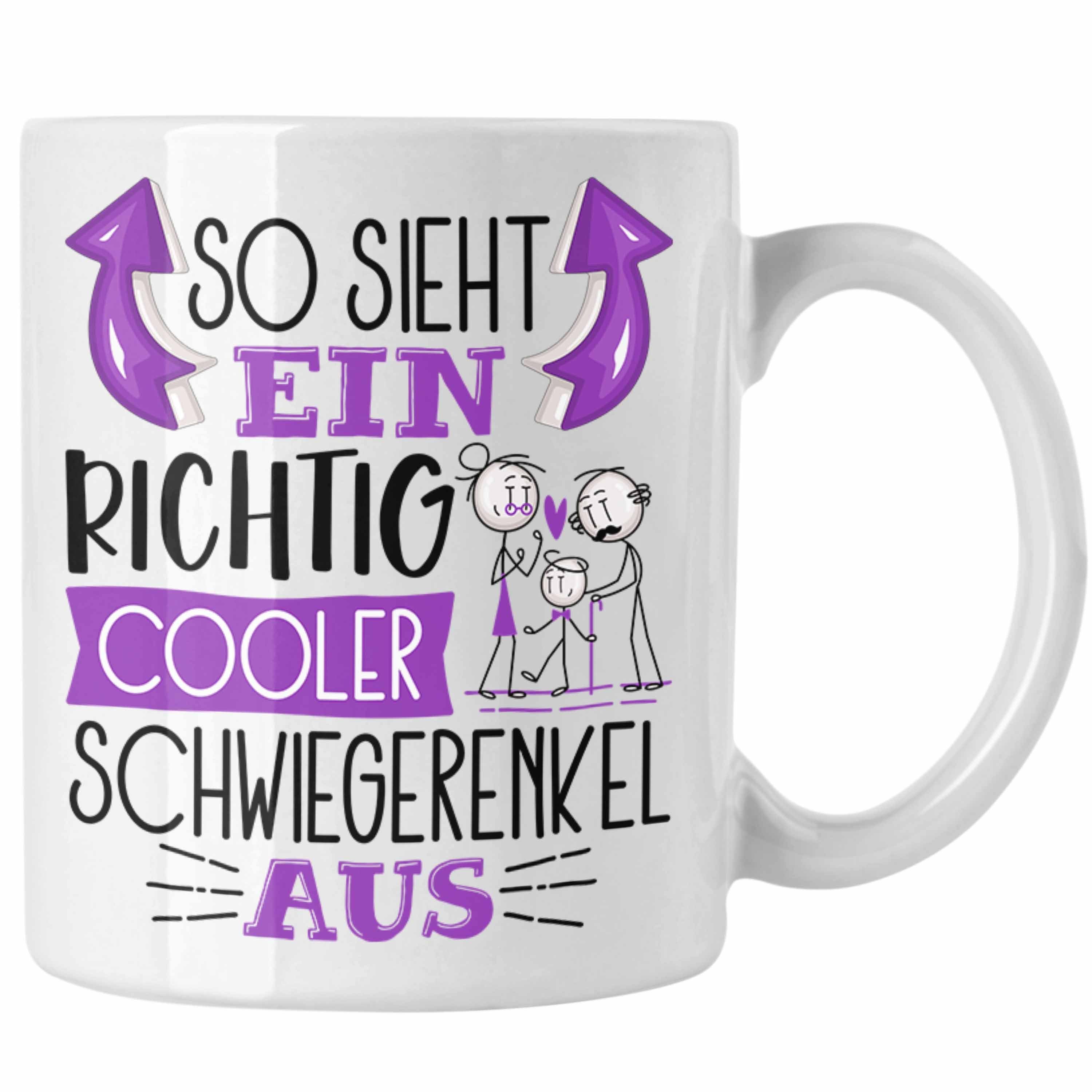 Trendation Tasse Schwiegerenkel Tasse Geschenk So Sieht Ein RIchtig Cooler Schwiegeren Weiss