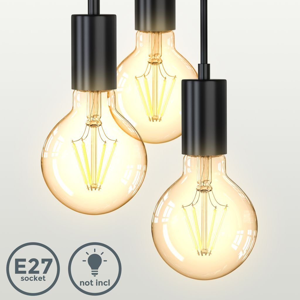 B.K.Licht LED Pendelleuchte Hängelampe E27 matt-Schwarz Retro - BKL1380, oh günstig online kaufen