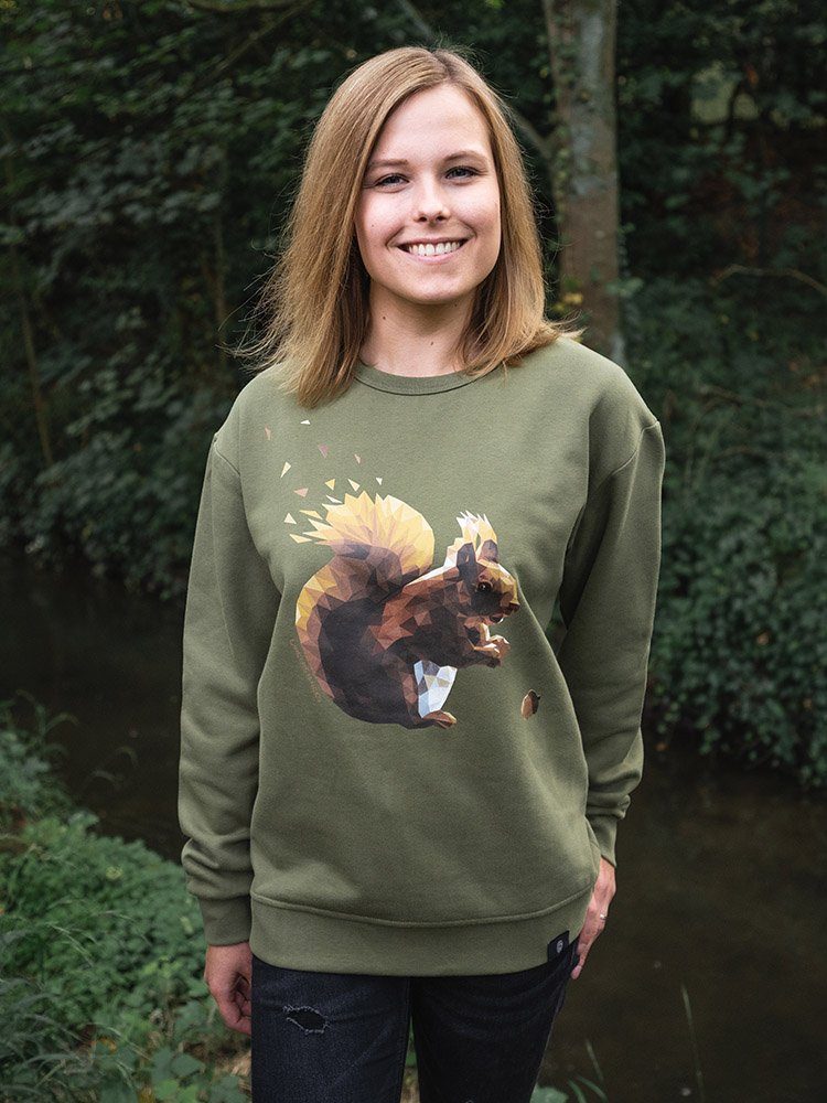 CircleStances Sweatshirt Eichhörnchen Print Sweater (Bio) (1-tlg)