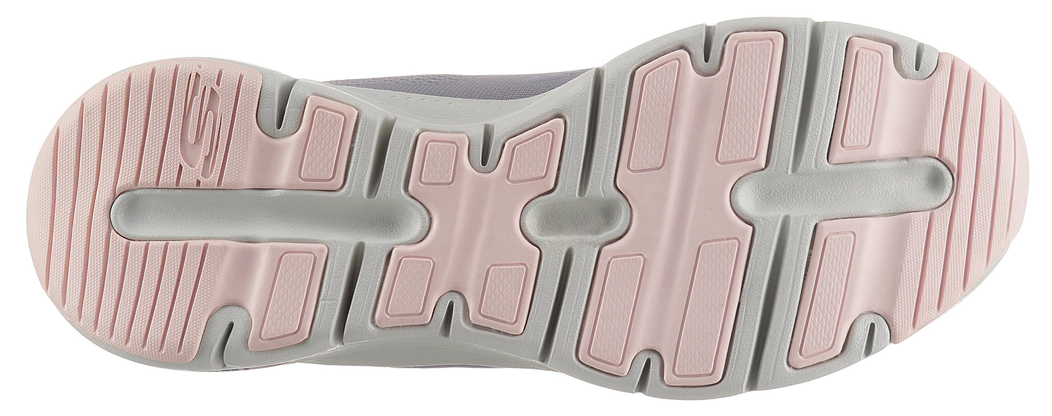 Sneaker seitlichem mit ARCH Skechers grau-rosa Logo-Emblem FIT